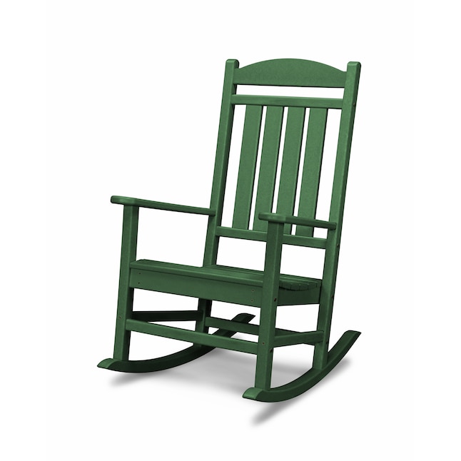 Polywood Presidential Green Plastic Frame Rocking Chair S With Slat Seat In The Patio Chairs Department At Com - Patio Rocking Chair Polywood