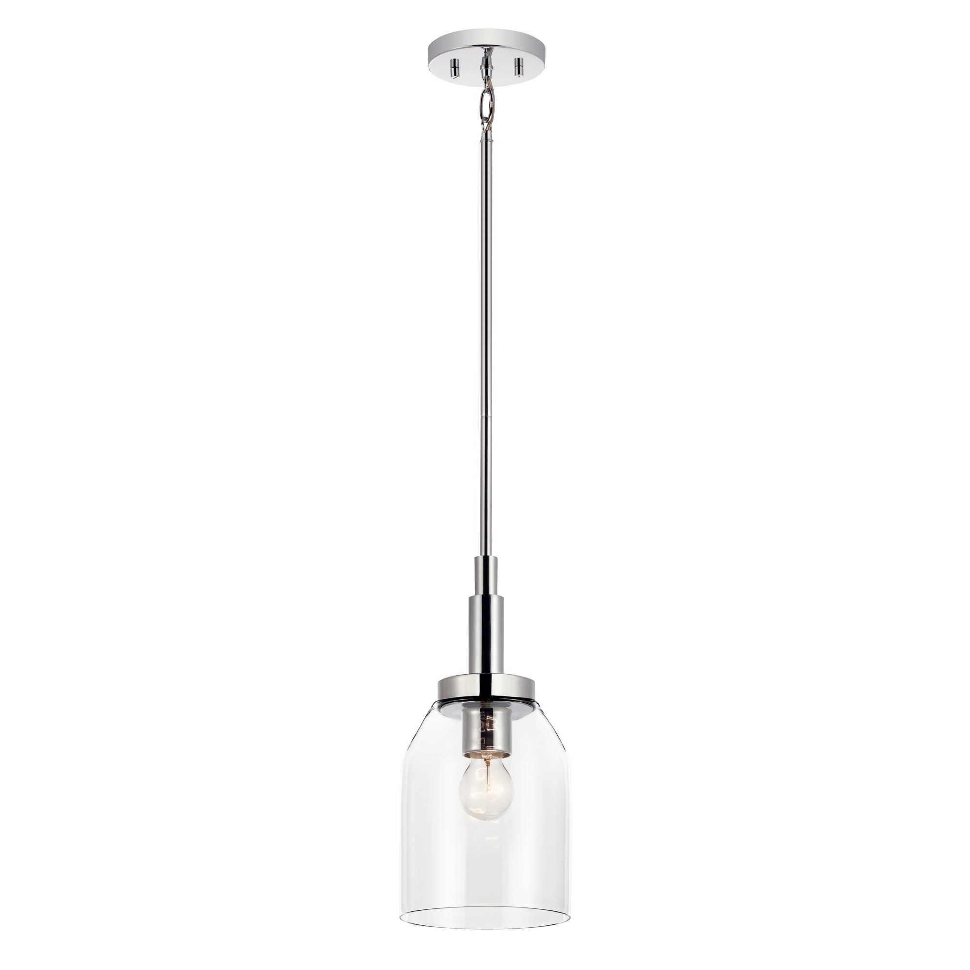 Kichler 52725CH Madden 1 -Light Chrome Modern/contemporary Clear glass Bell Small Hanging Pendant light