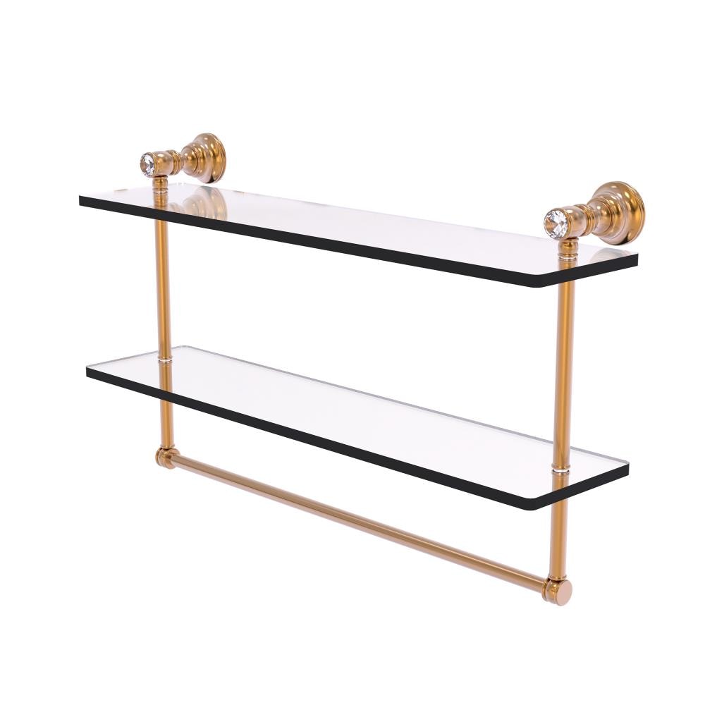 Allied Brass CC-2-TB-22-BBR Carolina Crystal Brushed Bronze 2 -Tier Wall mount Bathroom Shelf ( 22-in x 9.5-in x 5-in )