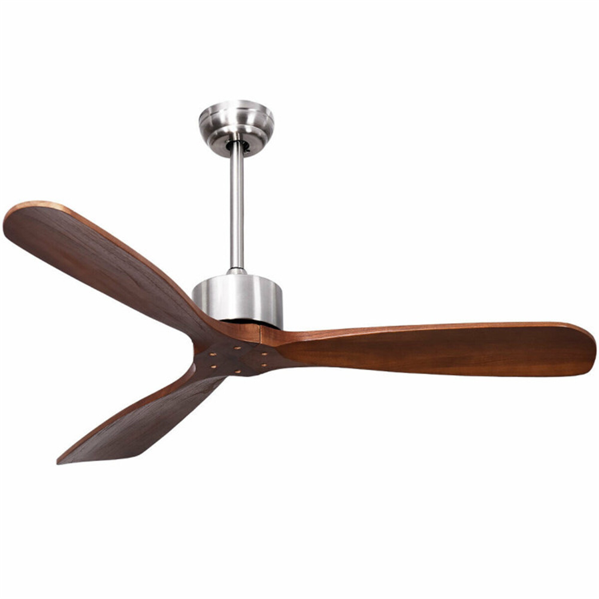 Ceiling Fans 52-in Brushed Nicekl Indoor Ceiling Fan with Remote (3-Blade) | - BABOOM BOM-5950ORYU