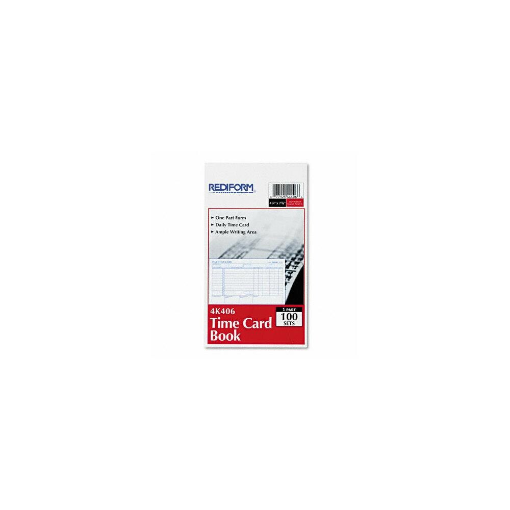  AZRRED4K406 Rediform 4K406 Employee Time Card Daily Two-Sided 4-1/4 x 7 100 per Pad