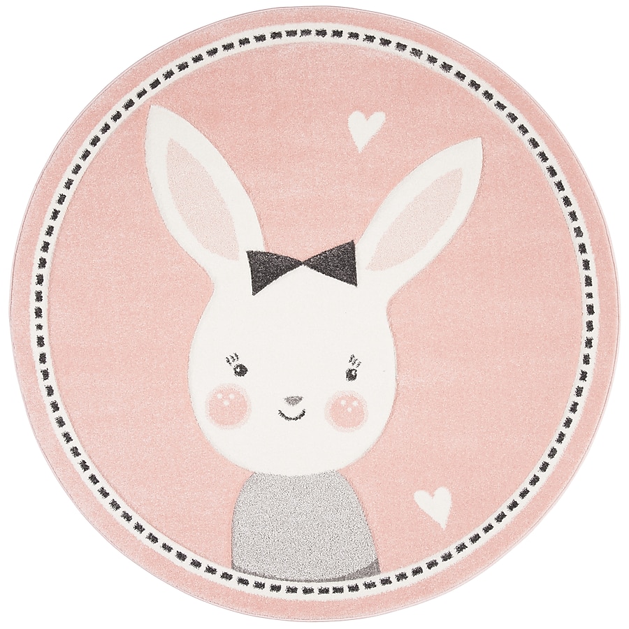 Safavieh Carousel Kids Montage 5 x 5 Pink/Ivory Round Indoor Kids Area Rug Safavieh Carousel Kids Montage 5 x 5 Pink/Ivory Round Indoor Kids Area Rug
