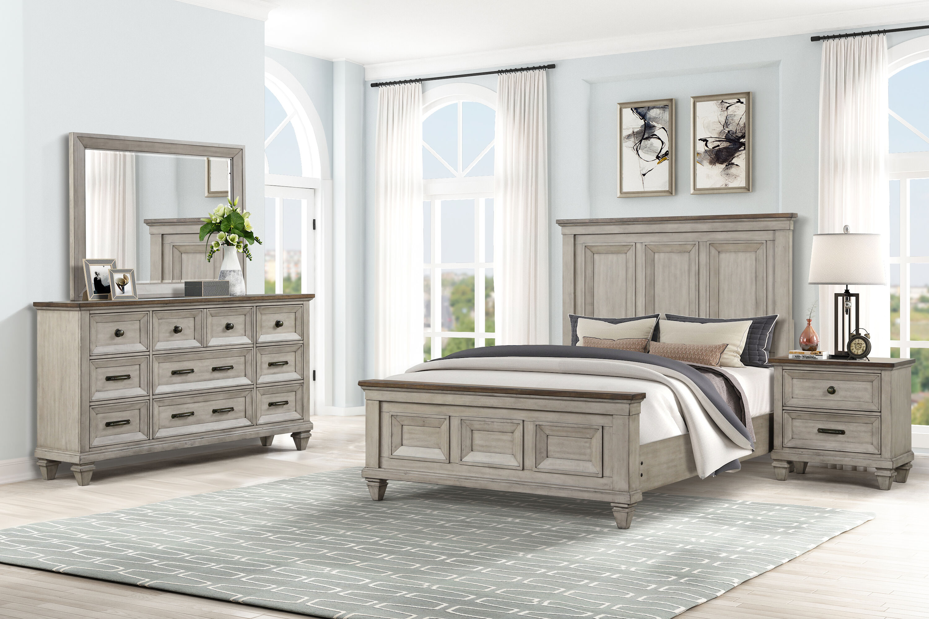 New Classic Furniture 00-2114-34N Mariana Gray Queen Bedroom Set