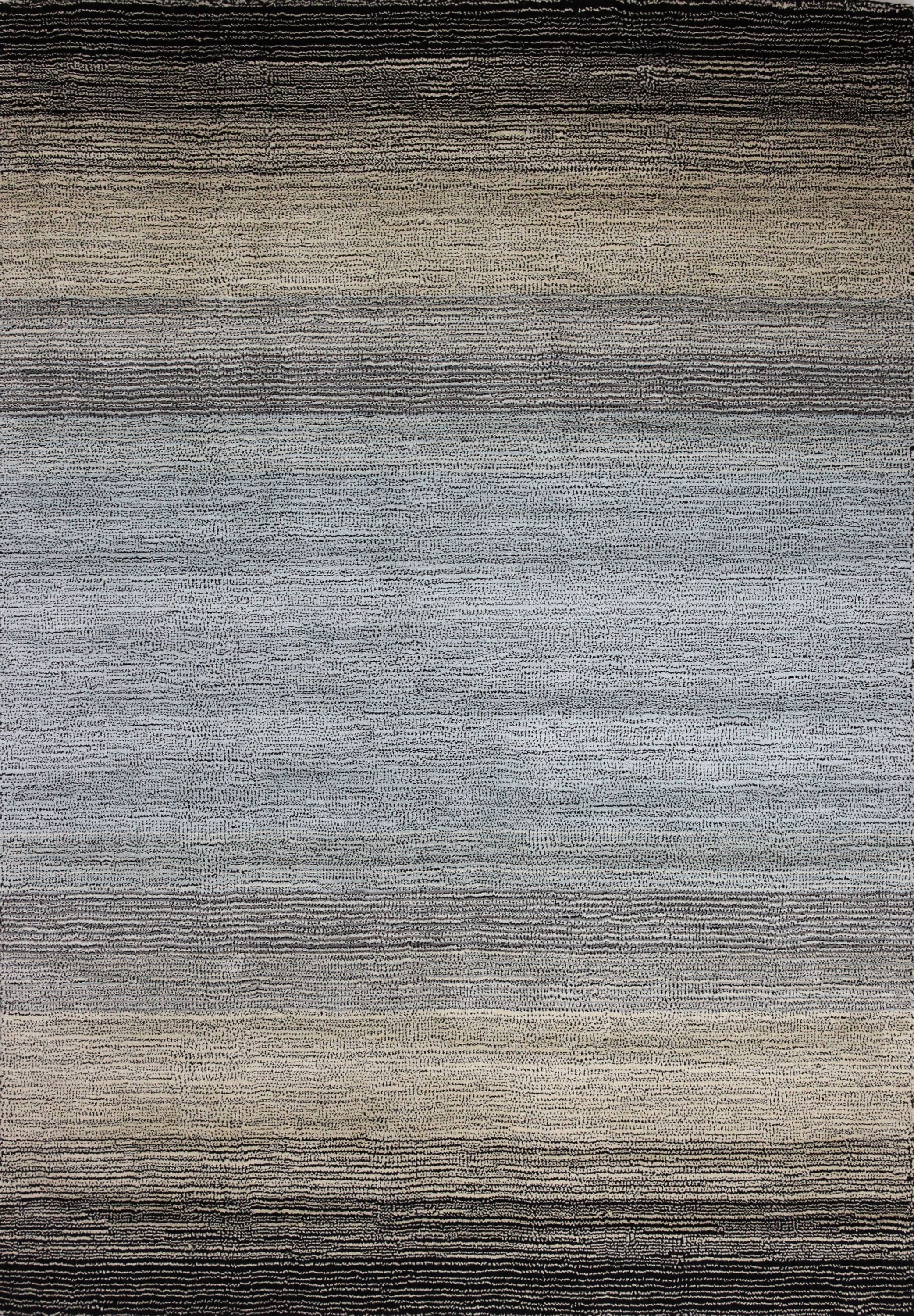 Bashian 649652288383 8 X 10 (ft) Wool Lt.Blue Indoor Stripe Industrial Area Rug