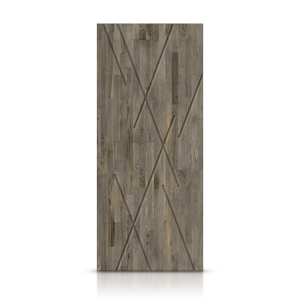 CALHOME DFJ226 36-in x 96-in Weather Gray Textured Hollow Core Stained ...