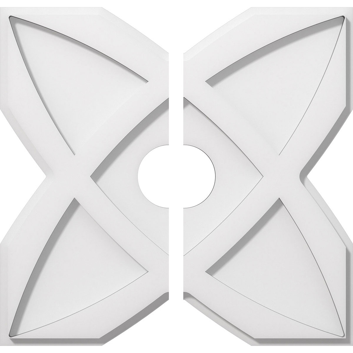 Ekena Millwork CMP16TS2-03000 Titus 16-in W x 16-in L Contemporary White PVC Split Ceiling Medallion