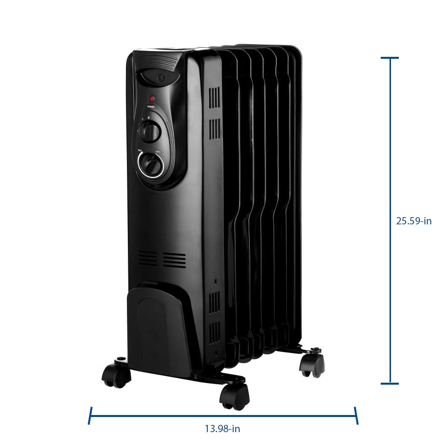 OmniHeat Up to 1500-Watt Oil-filled Radiant Flat Panel Indoor Electric  Space Heater with Thermostat in the Electric Space Heaters department at