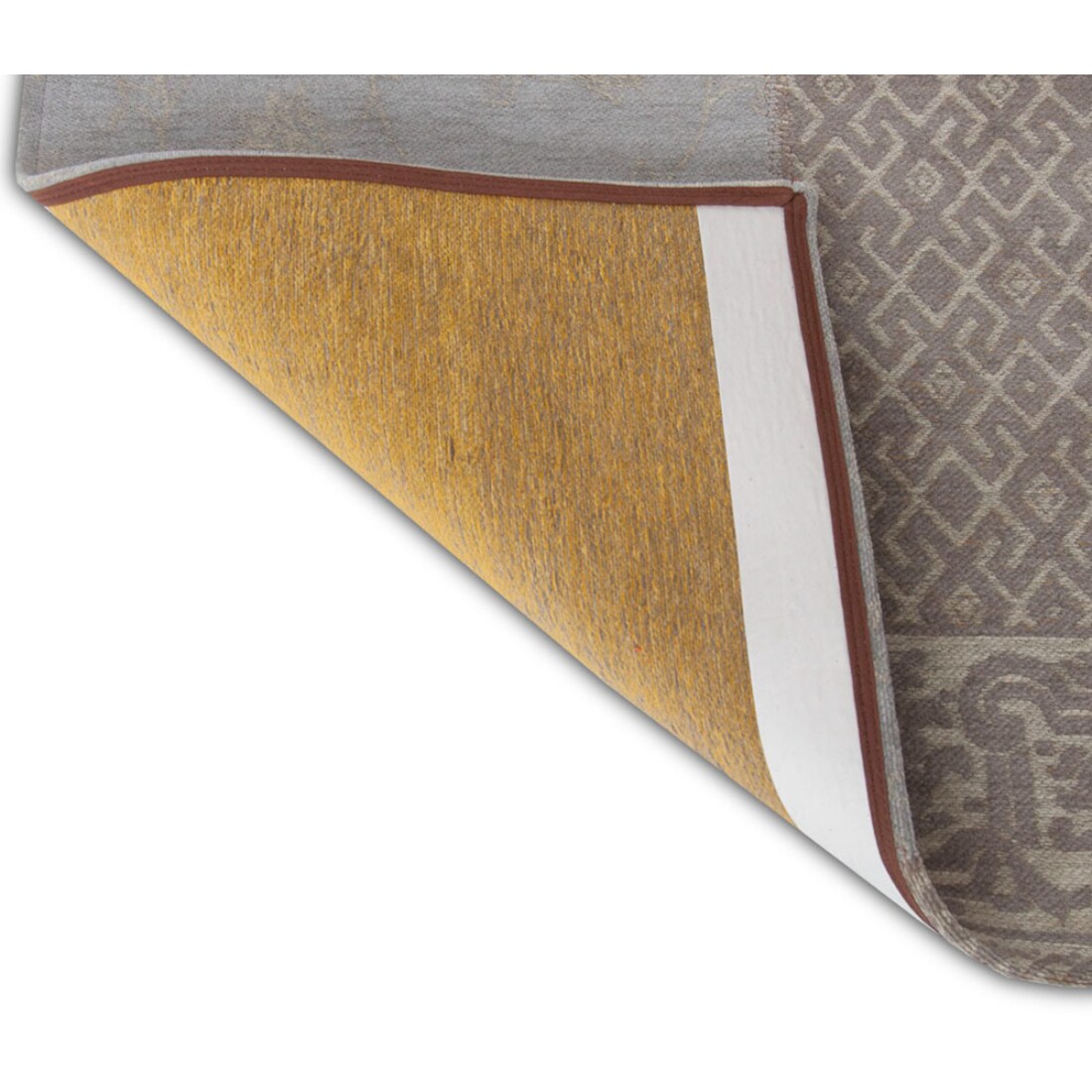 HomeRoots 4000380578 Rag Cotton Yellow Gray Rectangular Indoor Abstract Vacuum regularly Area rug