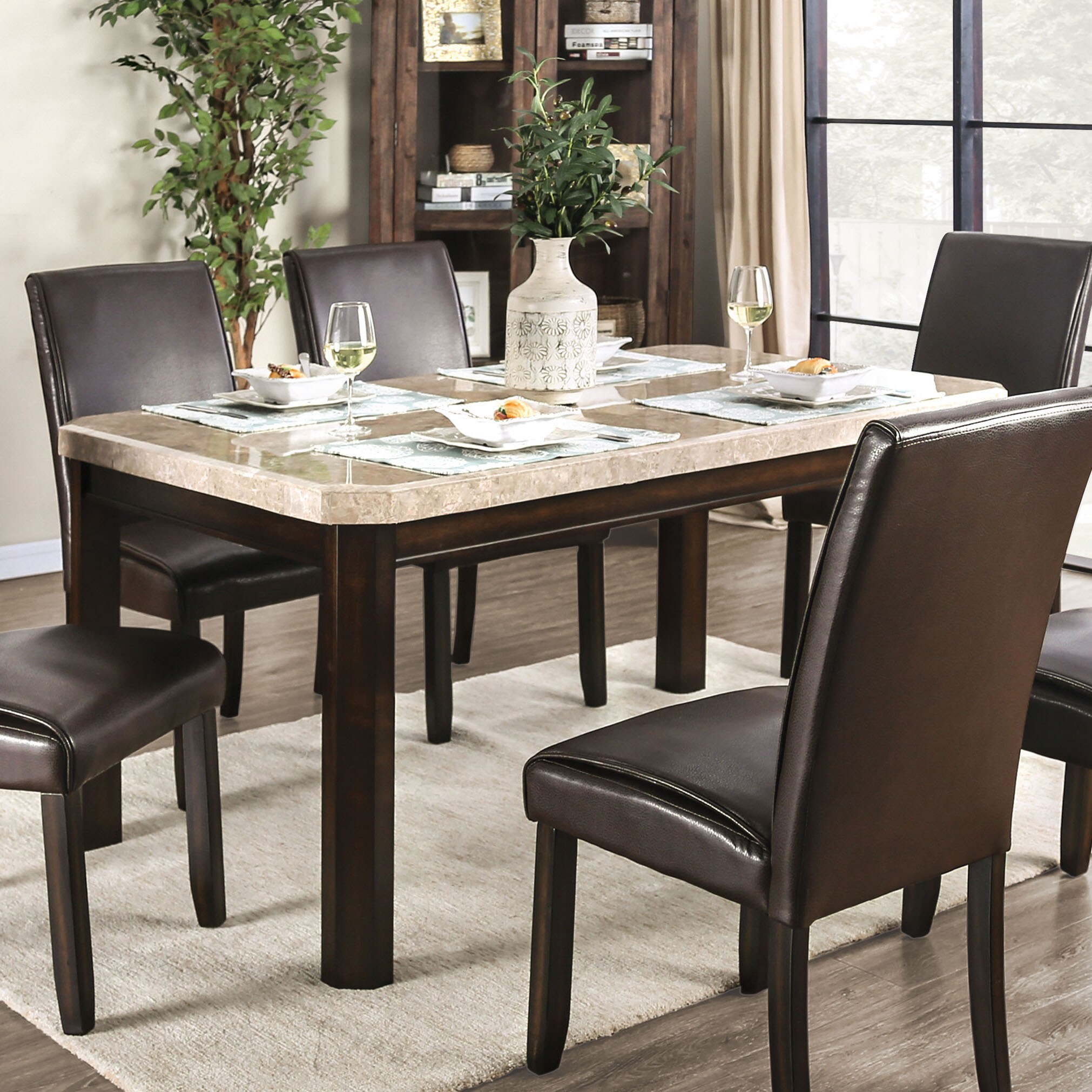 Furniture of America Windfield White and Dark Walnut Contemporary ...