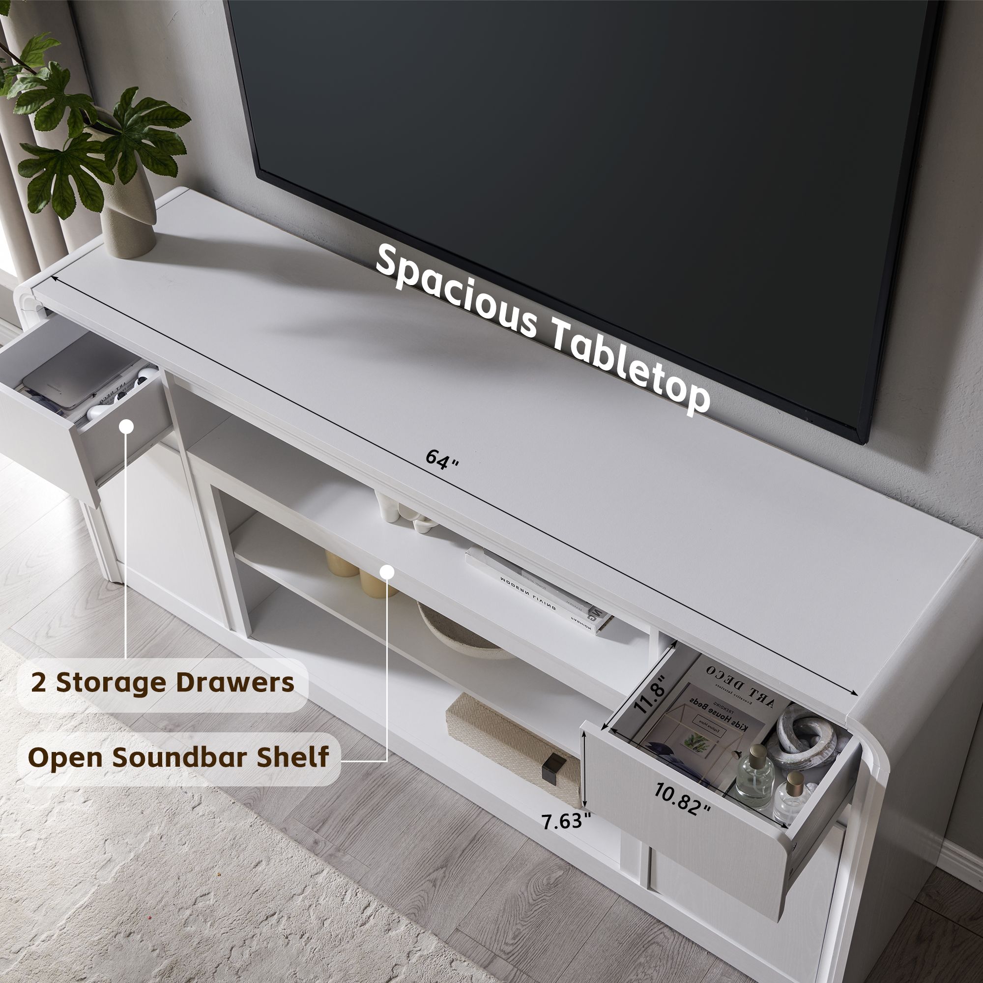 DecorUHome LDQM70TV-WH-PRO Tv-Stands - View #5