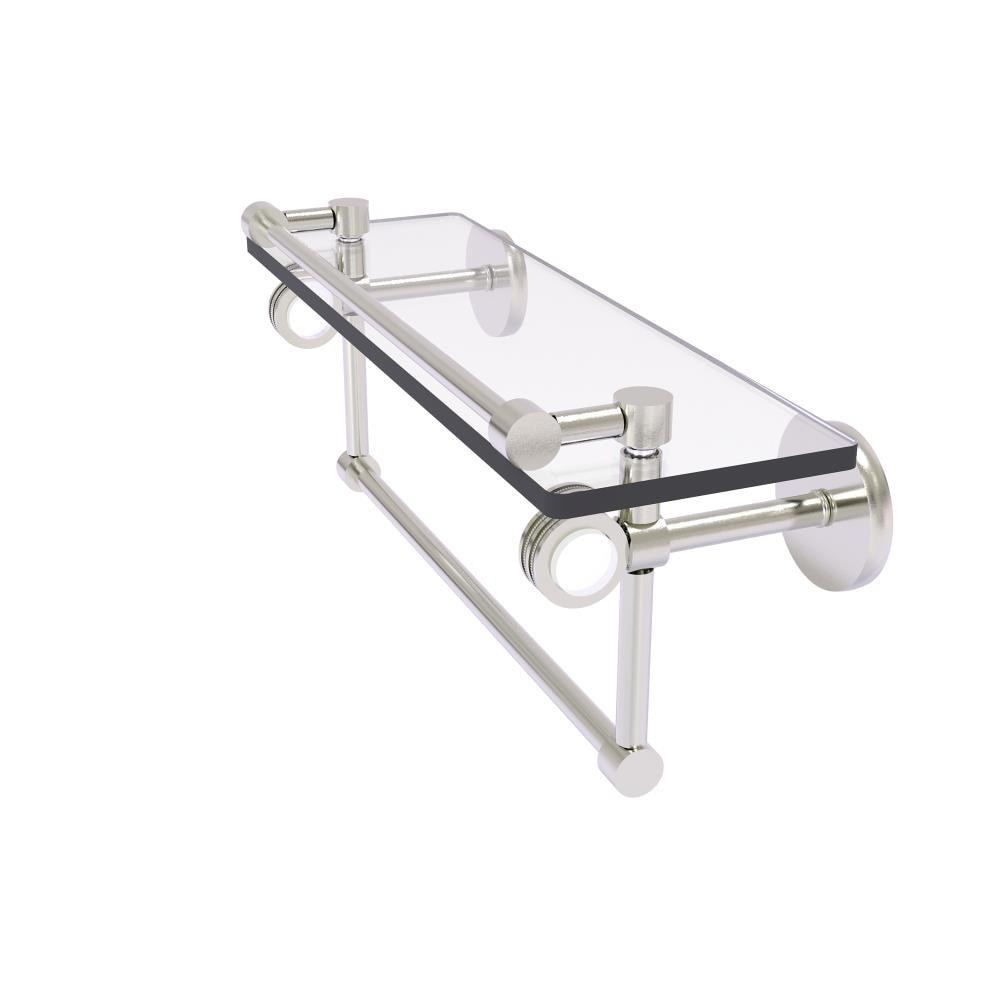 Allied Brass CV-1TBD-16-GAL-SN Clearview Satin Nickel Wall mount Bathroom Shelf ( 16-in x 6.7-in x 5-in )