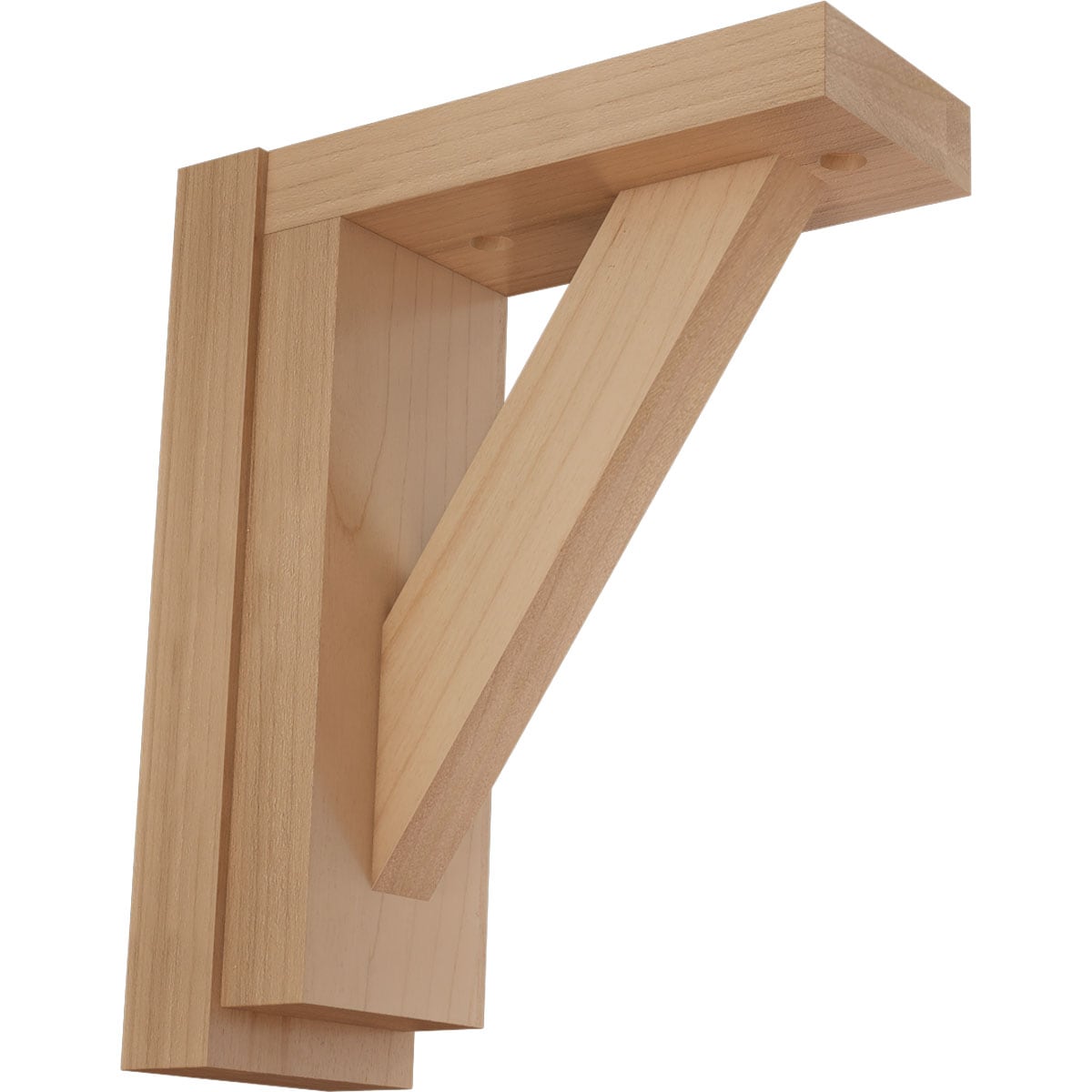 Ekena Millwork BKT02X06X07TRAL Traditional 2-1/2-in x 6-1/4-in x 7-1/2-in Alder Brown Wood Standard bracket