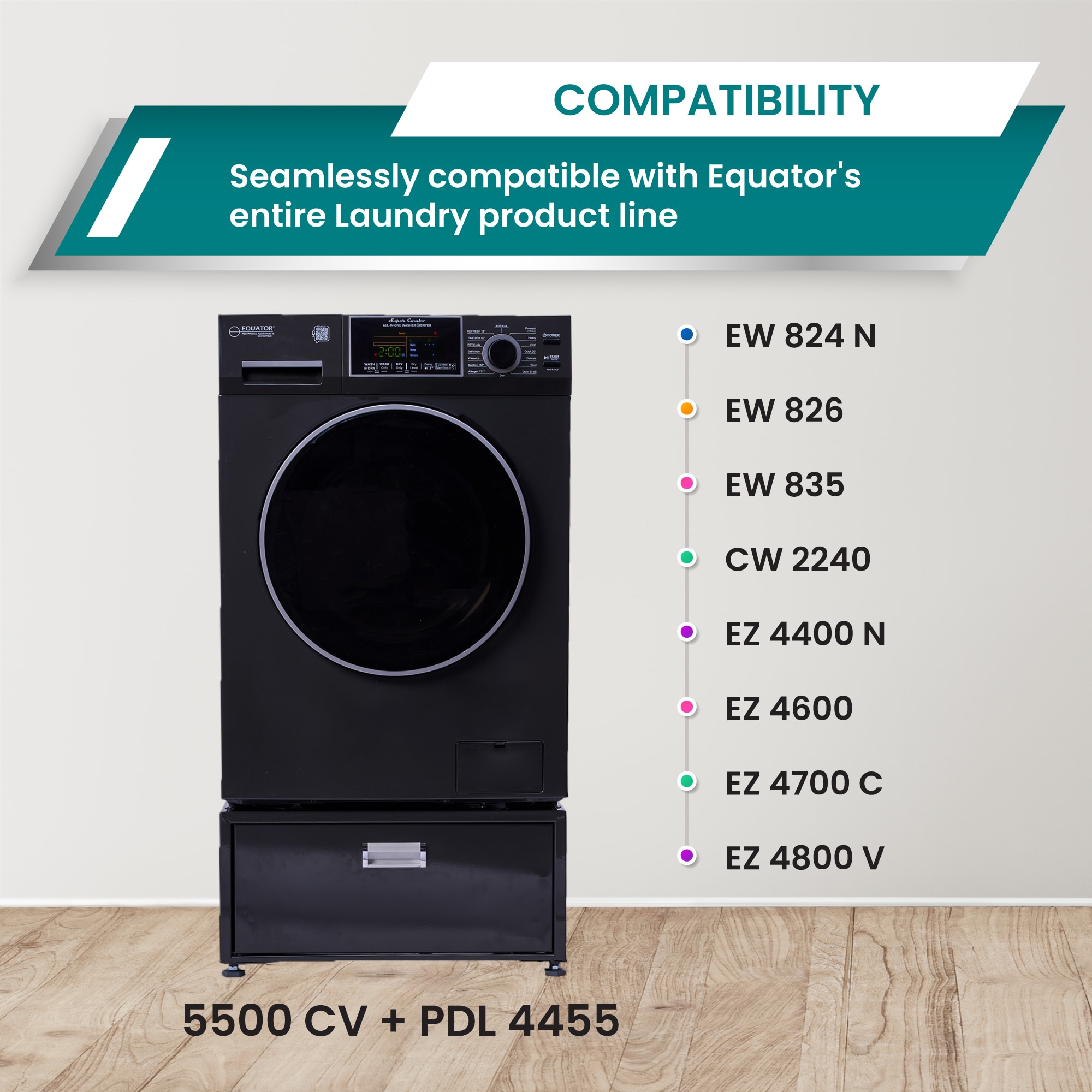 Equator Advanced Appliances EZ5500 + PDL 4455 SG Combination-Washers-Dryers - View #4