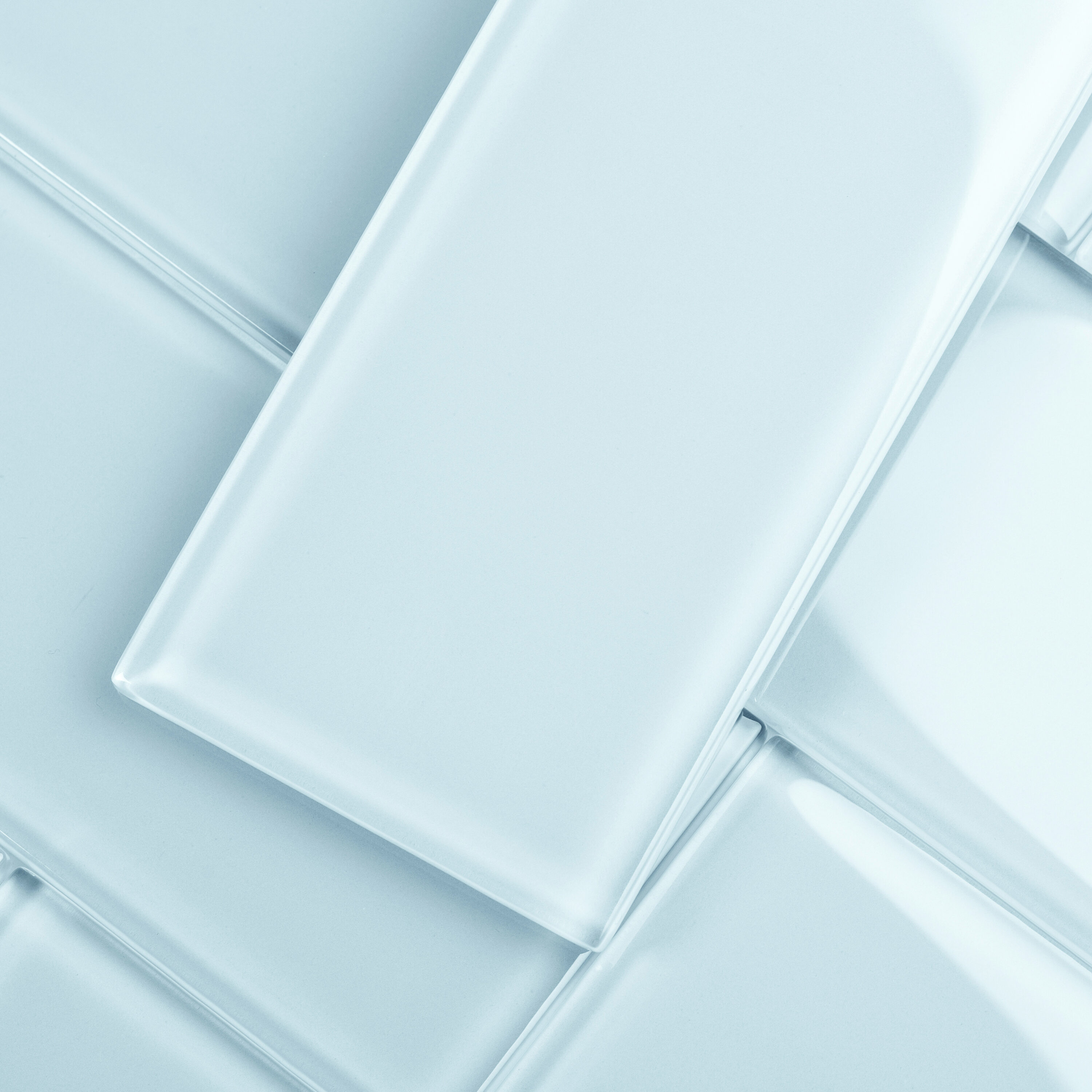 Giorbello (Sample) 4x12 glass subway tiles Morning Sky Blue 4-in x 12-in Glossy Glass Brick Subway Wall Tile