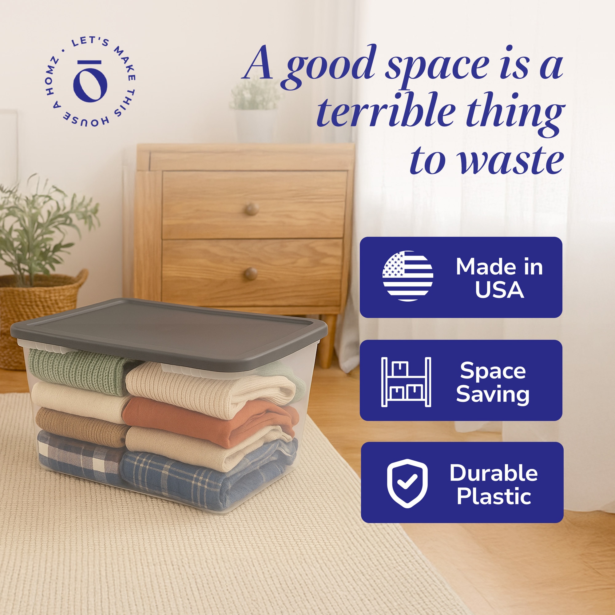 Homz Products 323714 Plastic-Storage-Totes - View #5