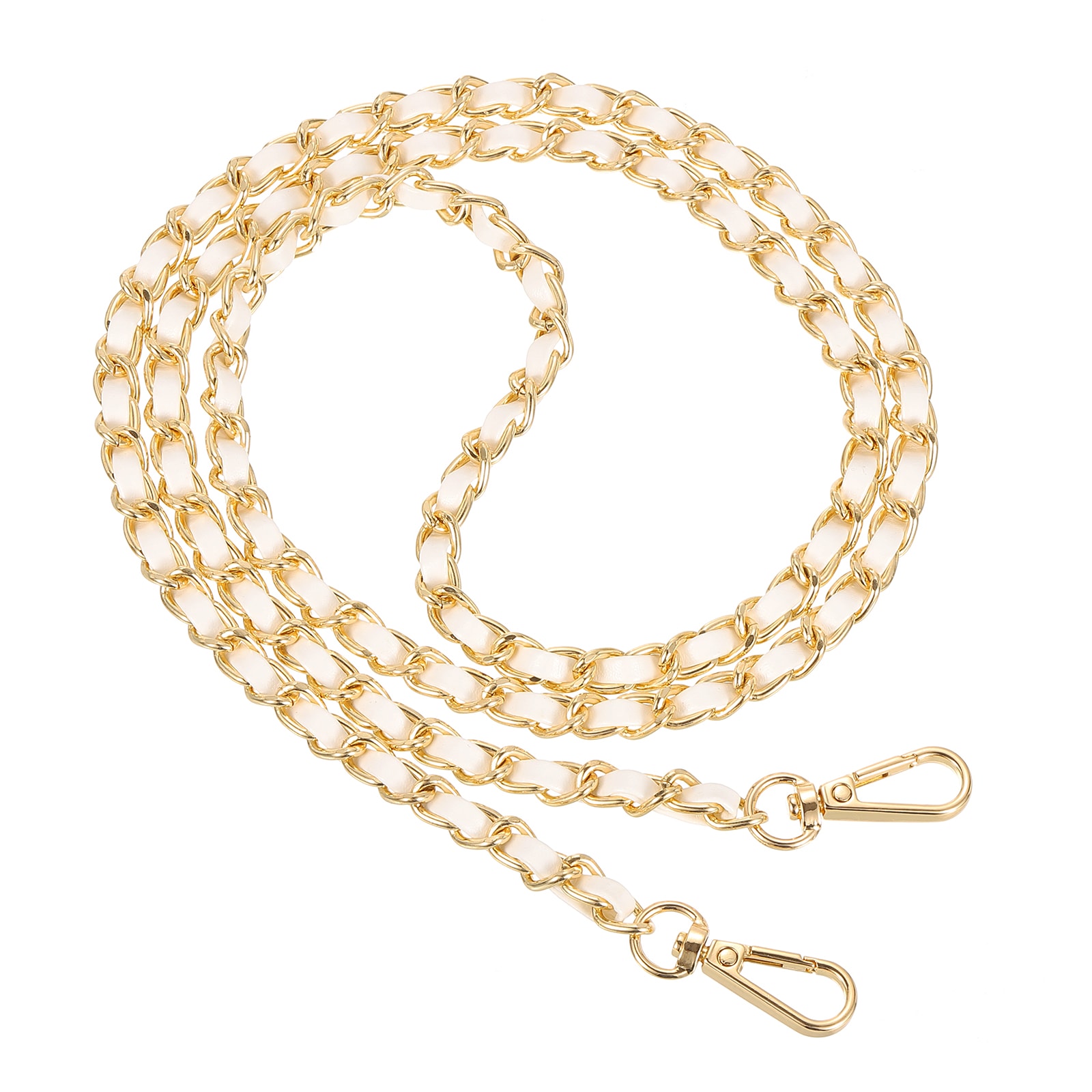 PATIKIL 47-Inch Purse Chain Strap DIY Bag Chain Strap Replacement Crossbody Bag Straps Clutch Chain Strap Handbag Handles Replacement Straps Cream and Gold
