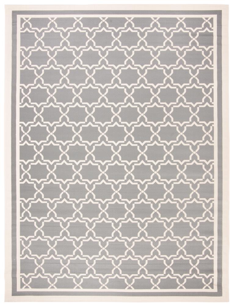 Safavieh CY6916-246-9 Courtyard Hana 9 x 12 (ft) Loomed Polypropylene Anthracite/Beige Rectangular Indoor/Outdoor Geometric Coastal Area rug