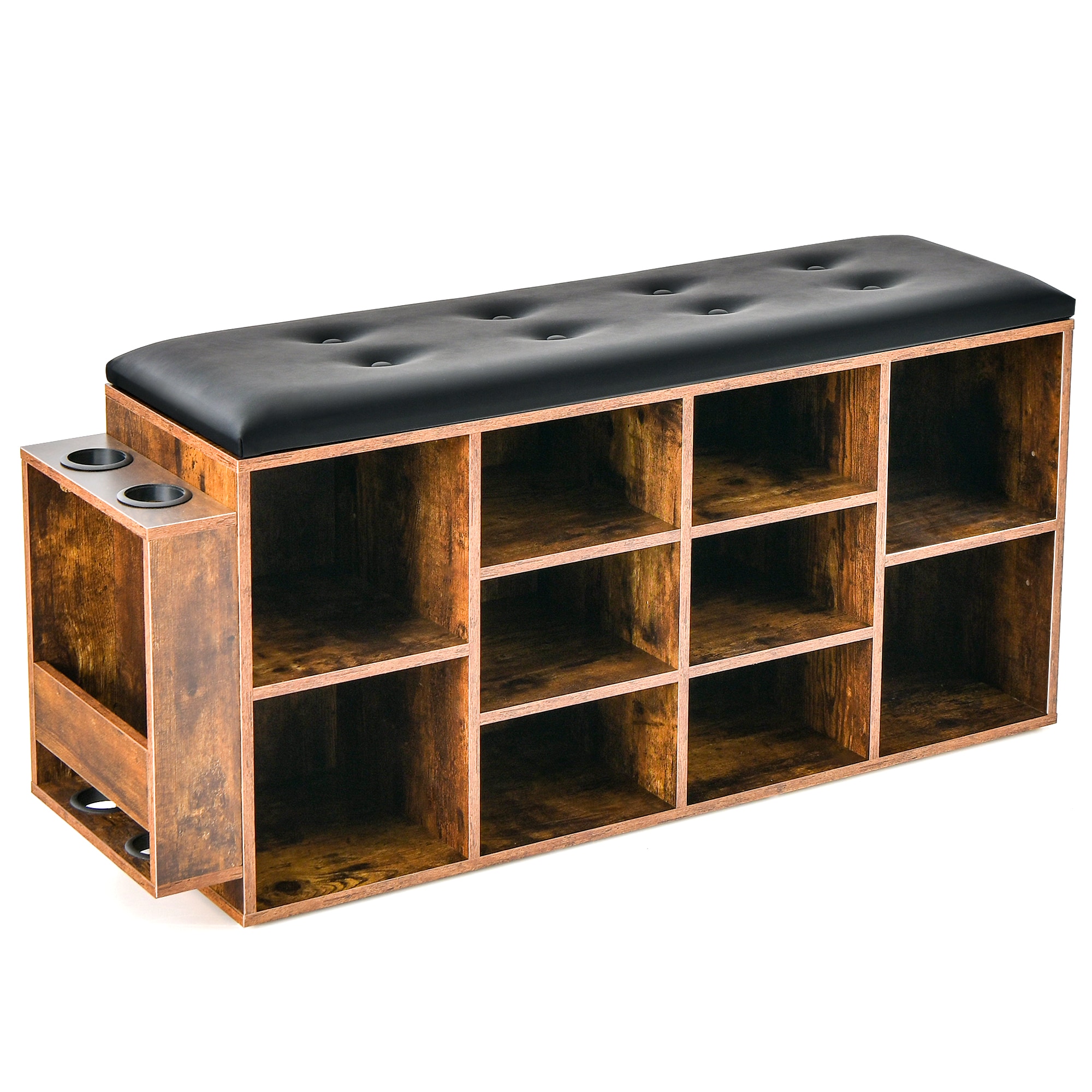 Ayelon XC10876CF Midcentury Rustic Brown Storage Bench with Storage 43.5 x 12 x 20.5