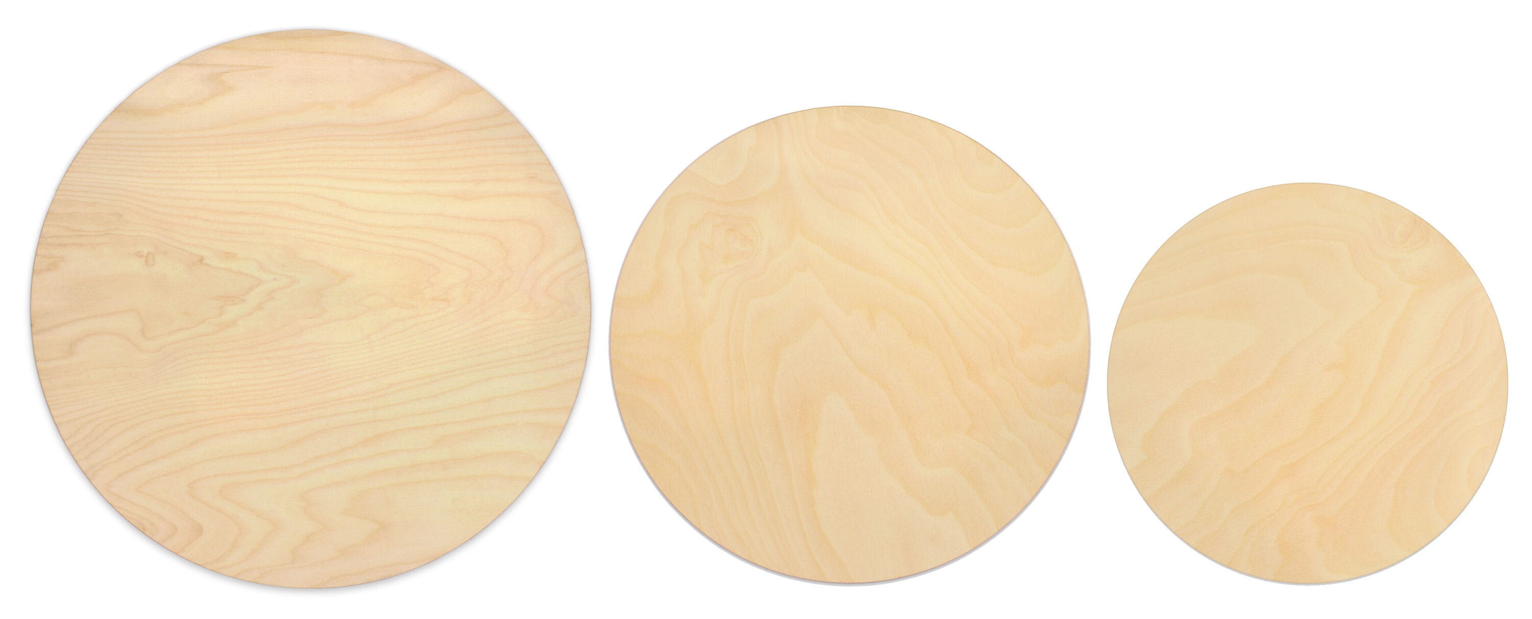 Unfinished Wood Rounds for Crafts - 2 Pack of 14 Inch Diameter Reversible  Wood Circles with Real Wood Veneer That Will Not Warp, Wood Slices with