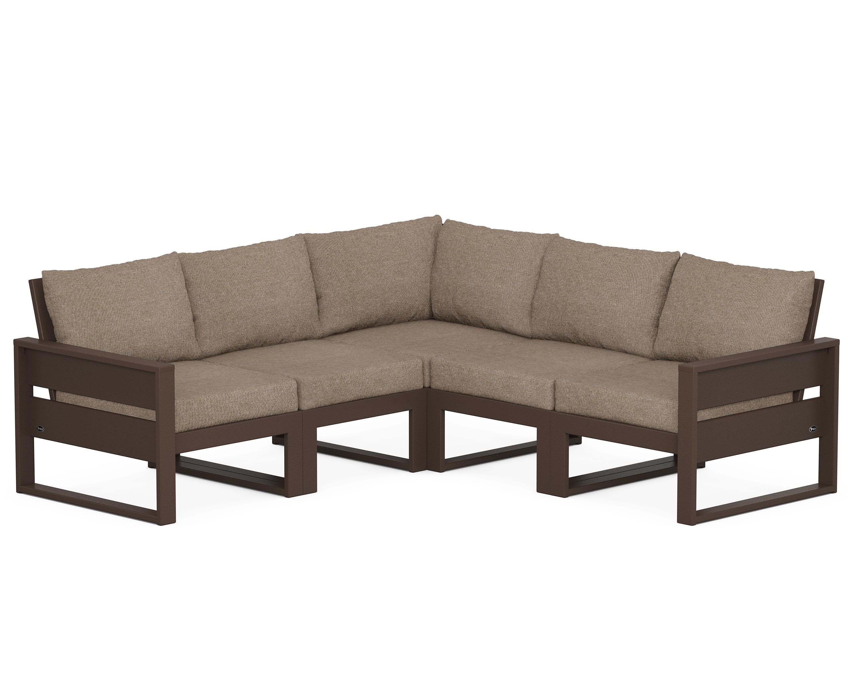 Trex Outdoor Furniture TXS784-2-VL146010 Eastport Outdoor Sectional with Brown Cushions and Plastic Frame