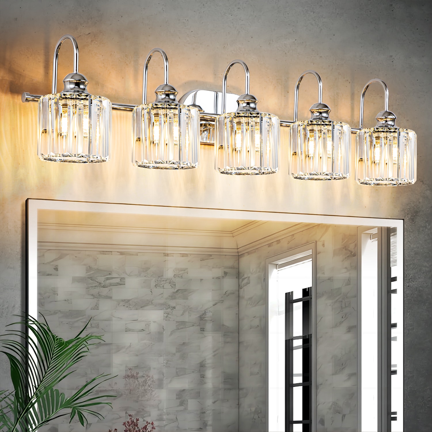 Rennnsan VL810142188 Katherine 37.4-in 5 -Light Chrome Modern/contemporary Vanity light
