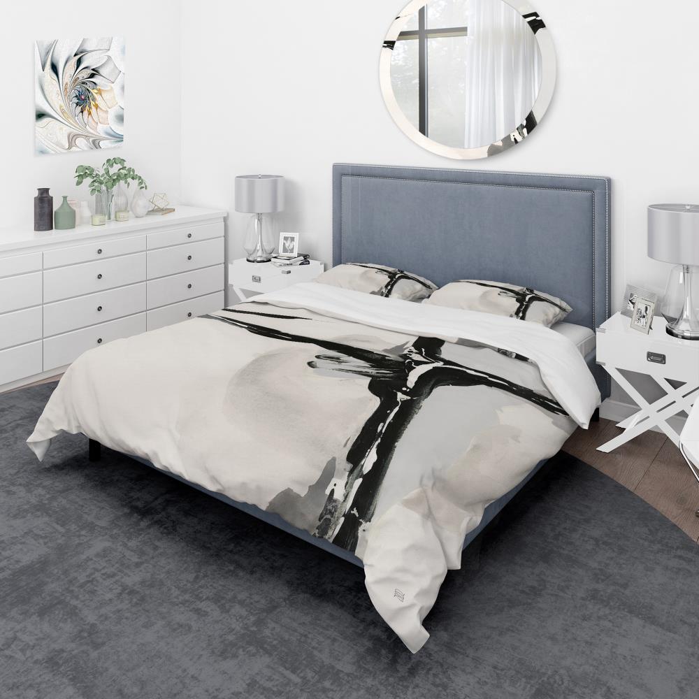 Designart BED30325-Q 3 -Piece Black Queen Duvet cover Set