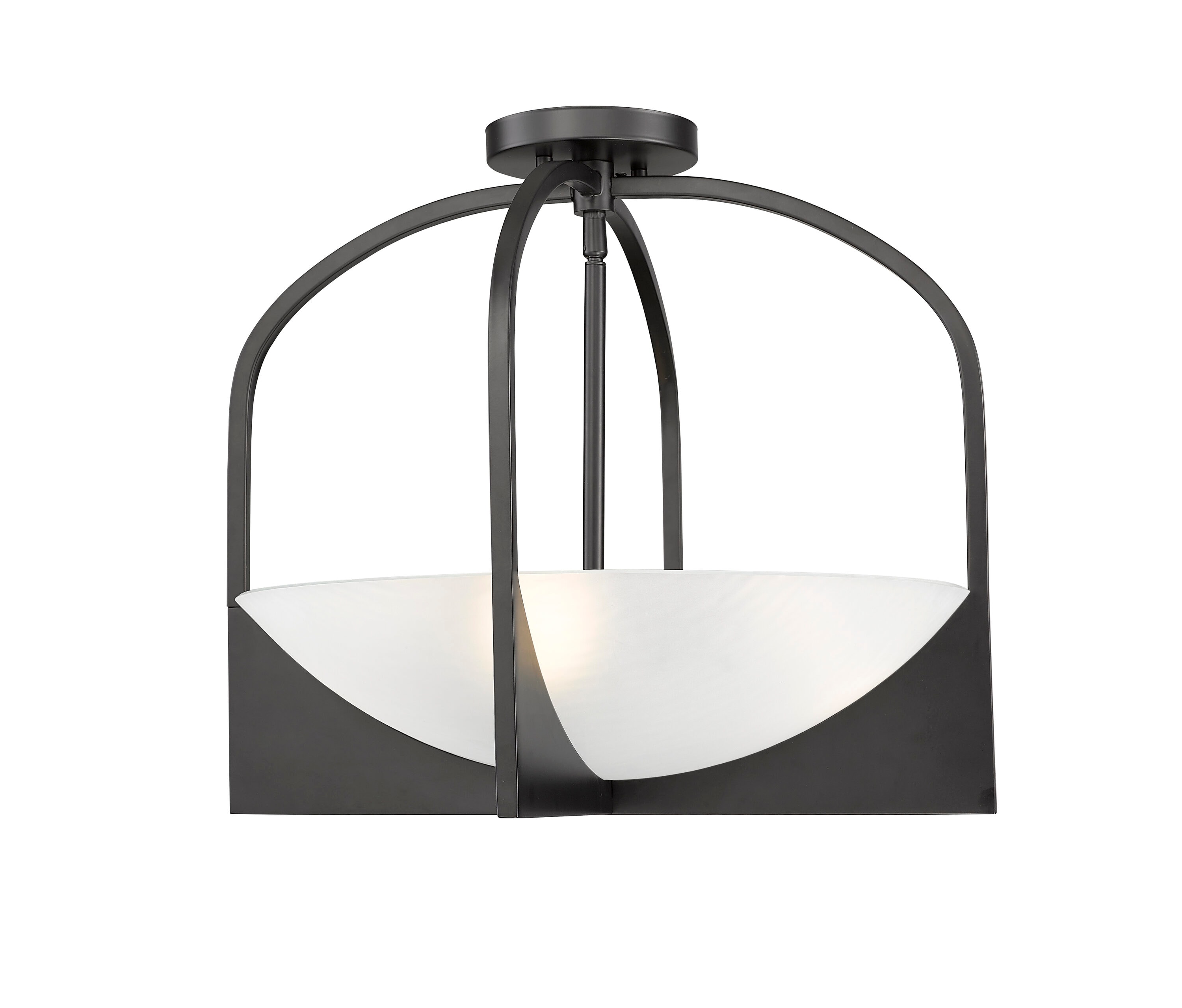 Z-Lite 1947SFS-MB Devon 4 -Light 18-in Matte Black Semi Flush Mount Light