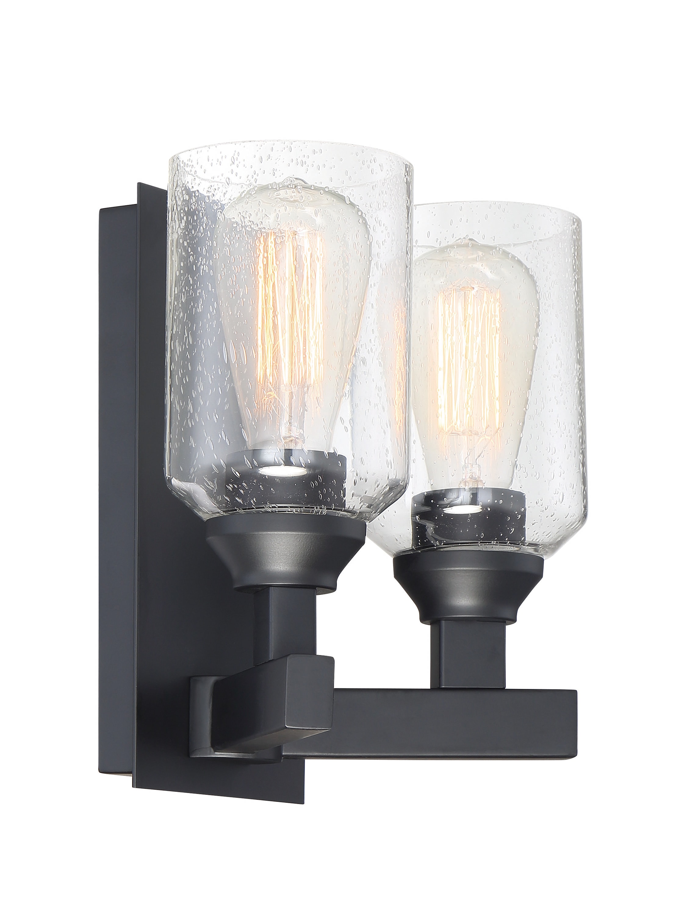 Craftmade 53162-FB Chicago 10-in W 2 -Light Black Transitional Wall Sconce