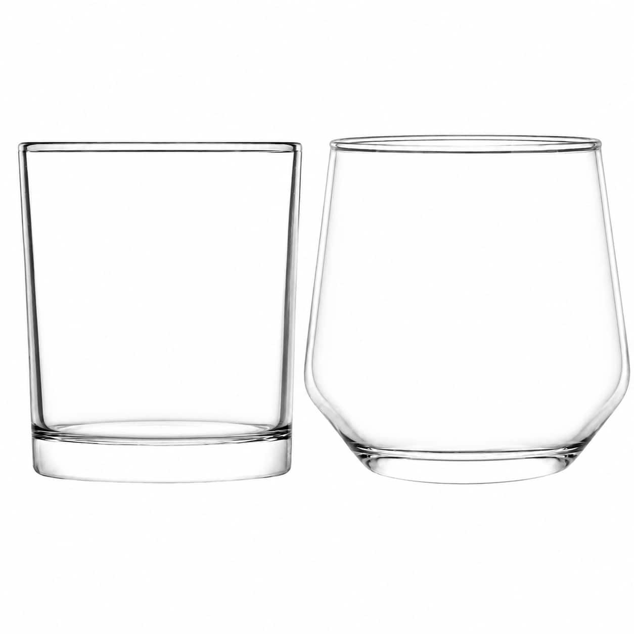 Aoibox  Padrino Madrina Est 2026 Whiskey Wine Glasses Godparent Proposal Gift Set of 2 12 oz Modern Angular Round Design