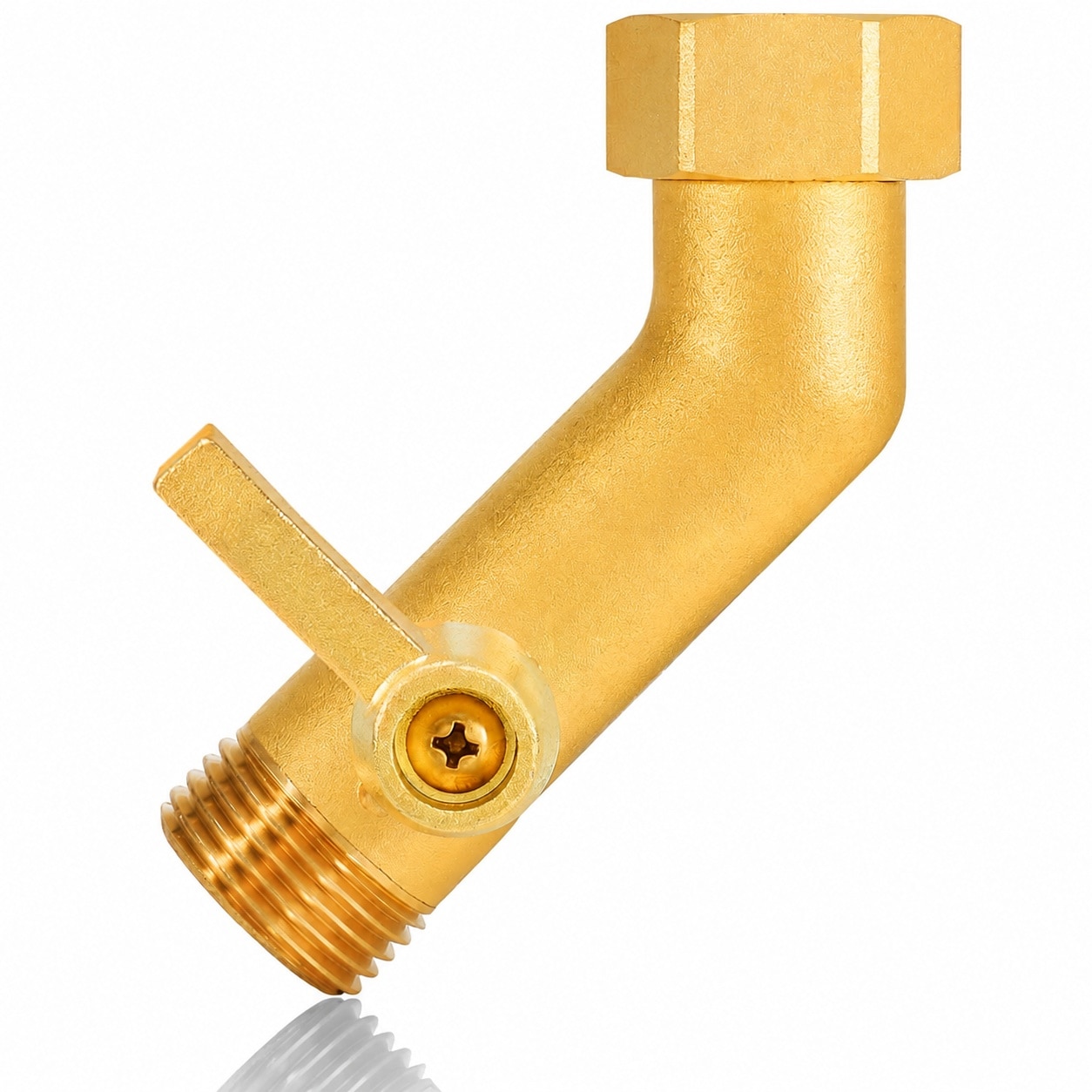 Justincity -  135 Degree Garden Hose Shut Off Valve Heavy Duty Brass Hose Elbow Adapter with 3/4 ...