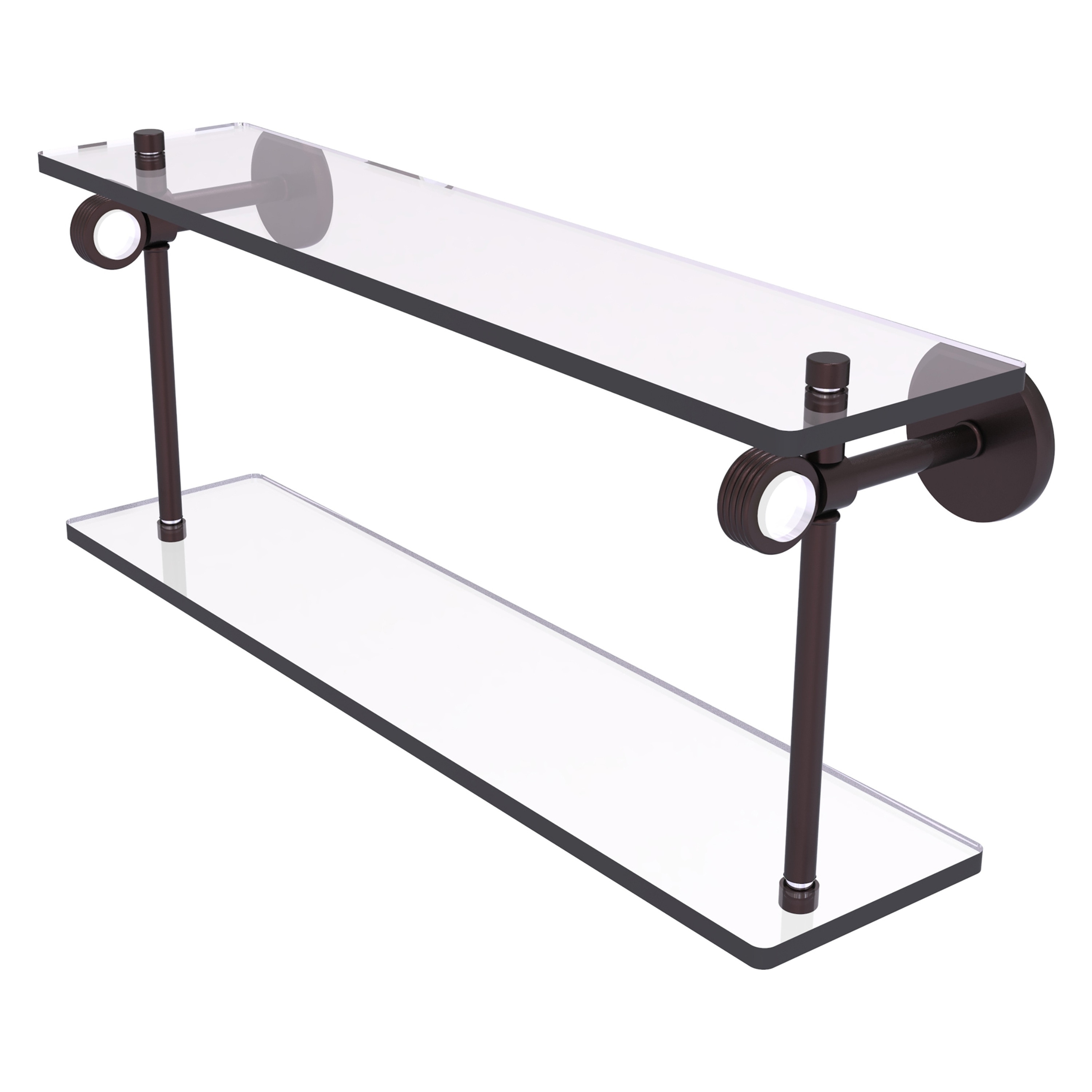 Allied Brass CV-2G-16-ABZ Clearview Antique Bronze 2 -Tier Wall mount Bathroom Shelf ( 16-in x 9.2-in x 5-in )
