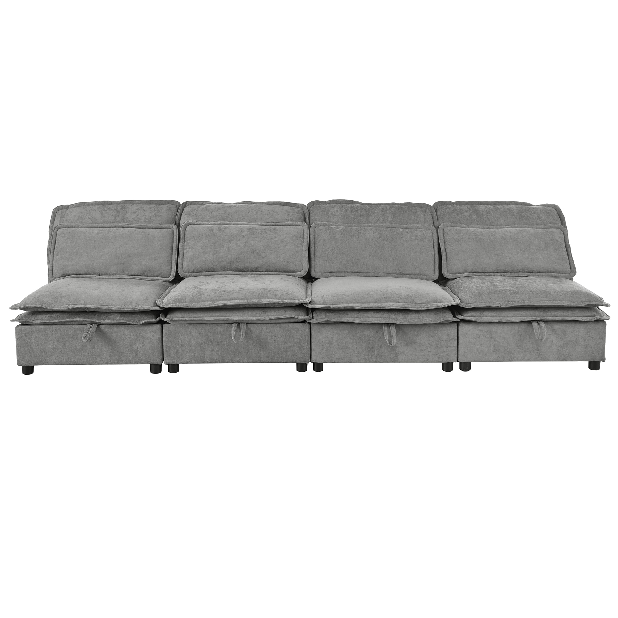 Bybafun YC5200072 65.3-in Modern Grey Reclining Sofa