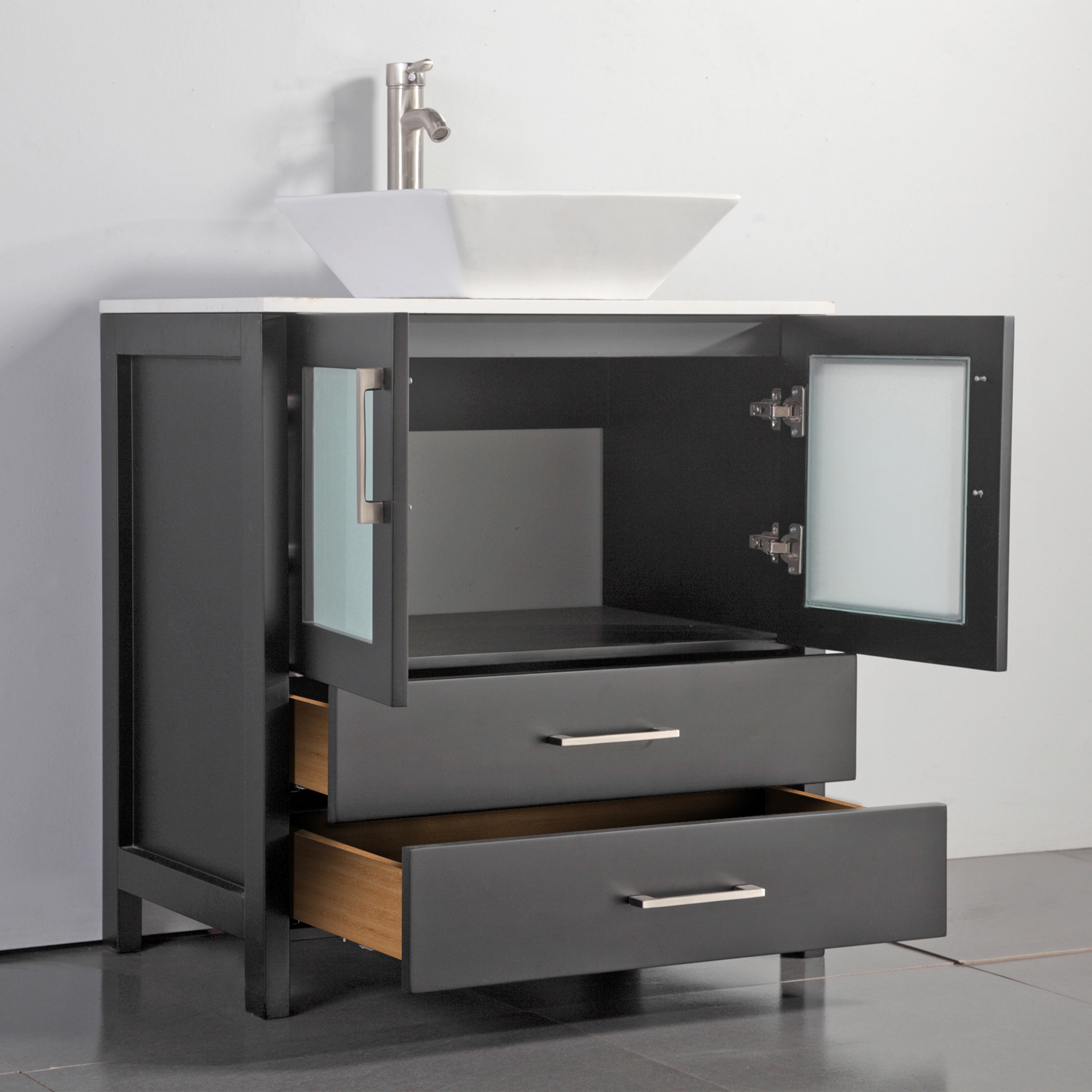 Vanity Art Ravenna 72-in Espresso Double Sink Bathroom Vanity with ...