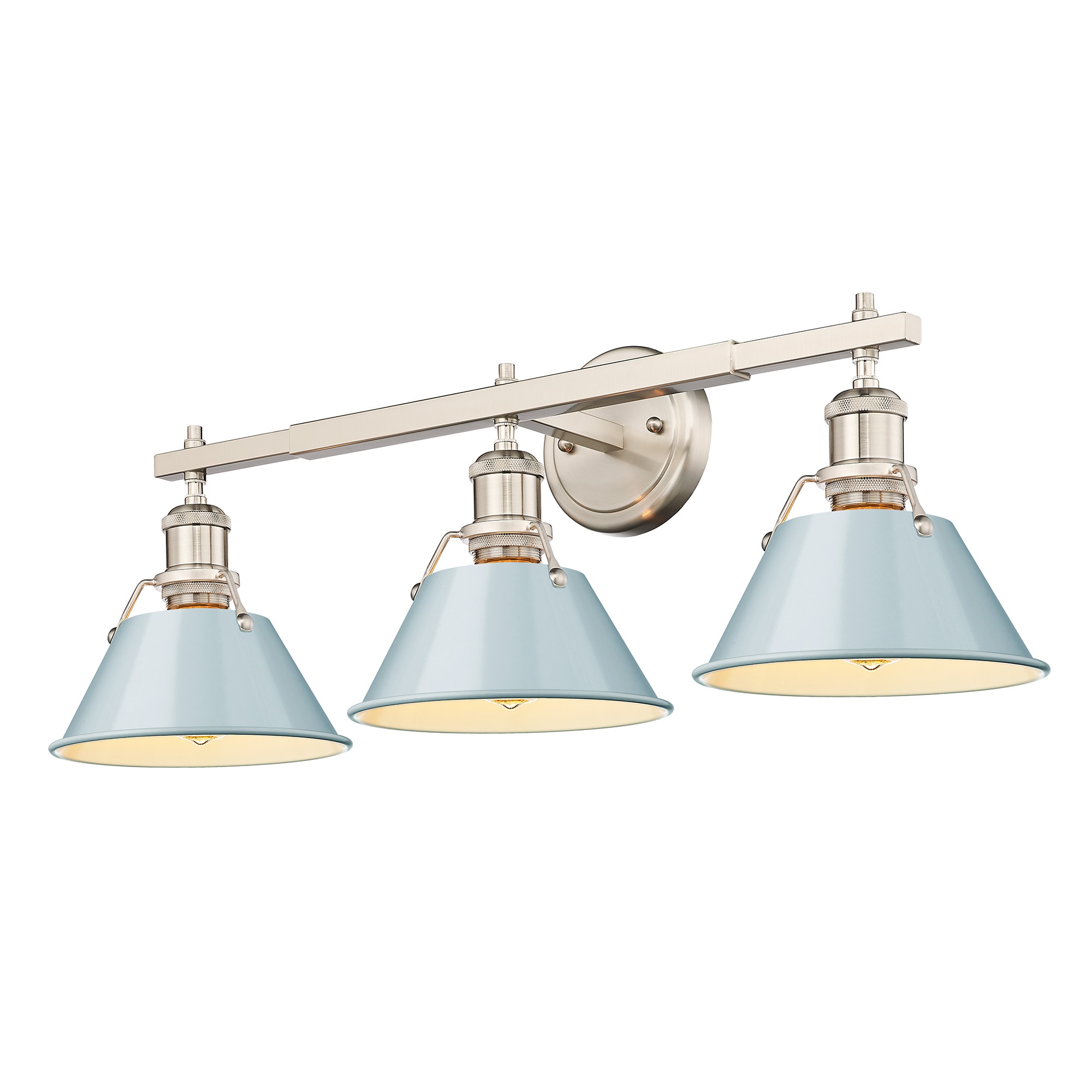 Golden Lighting 3306-BA3 PW-SF Orwell 27.25-in 3 -Light Steel Transitional Vanity light