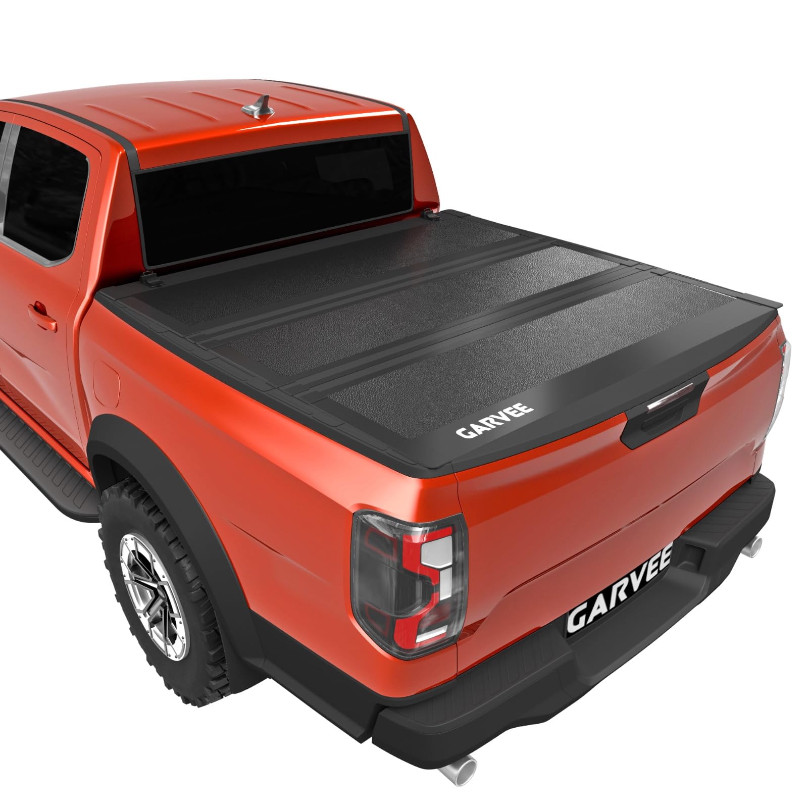 Garvee Low-Profile Hard Tri-Fold Truck Bed Tonneau Cover Compatible with Ford Ranger 2019 2020 2021 2022 2023 Fits 5 Ft Bed Aluminum Truck Bed Cover