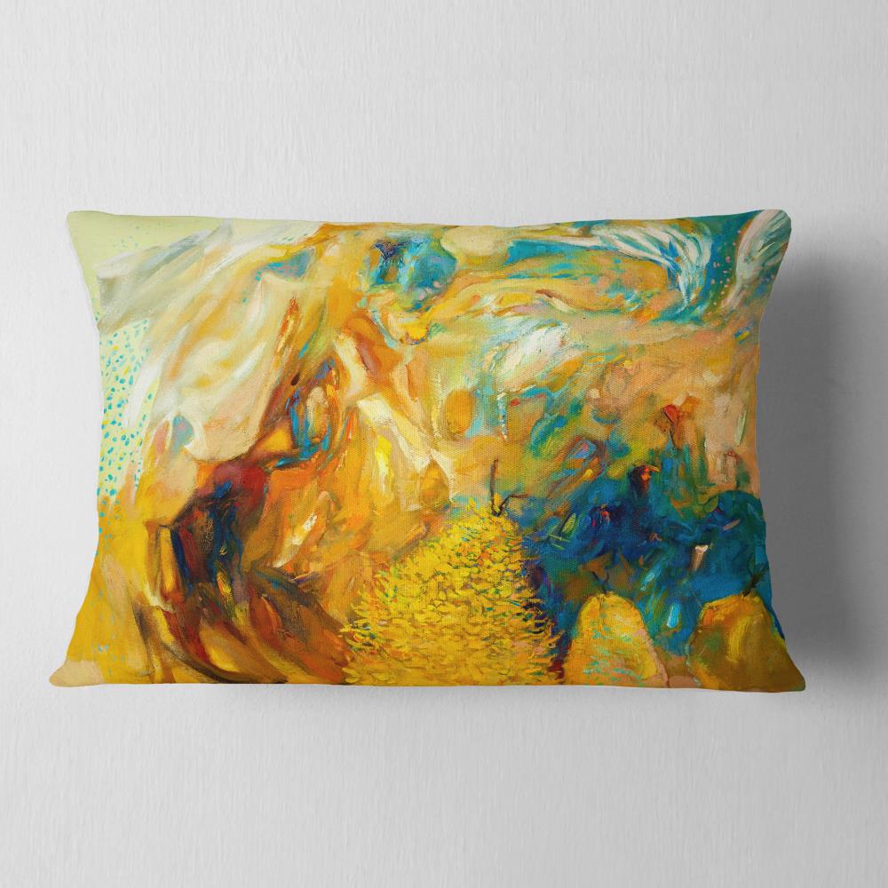 Designart CU6156-12-20 12-in x 20-in Yellow Indoor Decorative Pillow