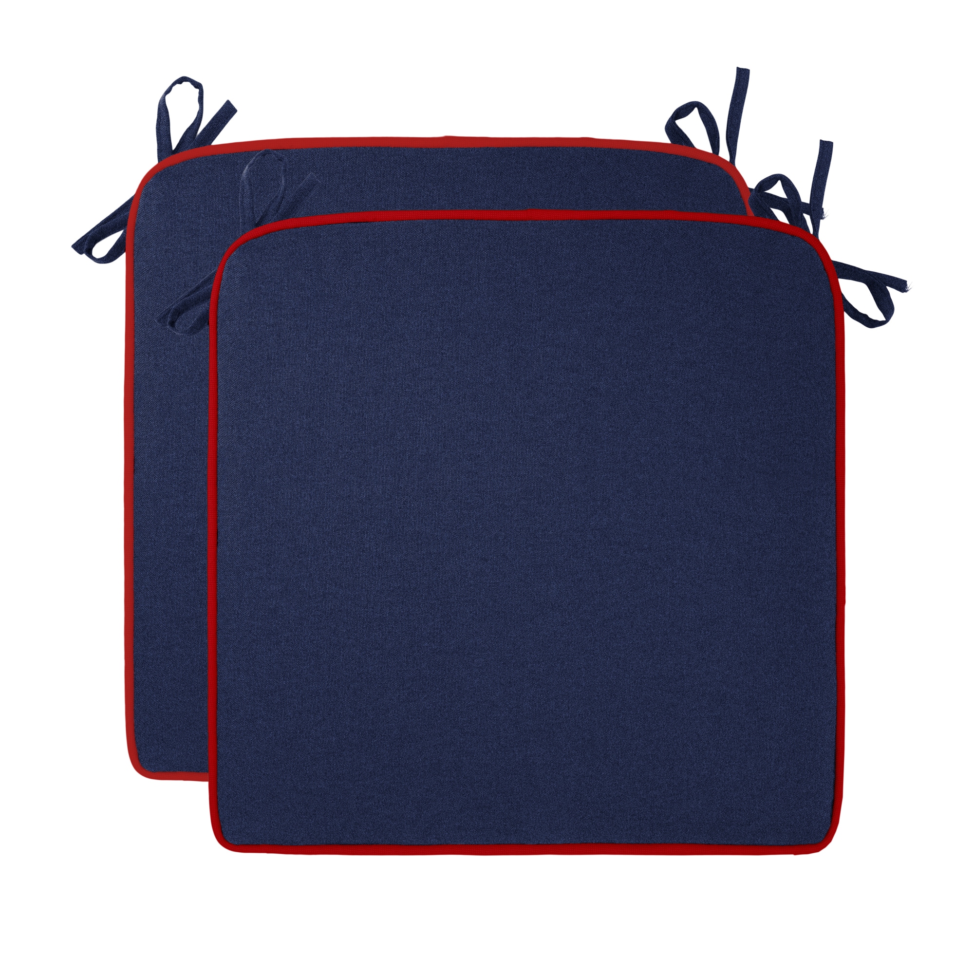 Haven Way 59-NBR02DC 18-in x 18-in 2-Piece Navy W/ B Red Piping Patio Chair Cushion
