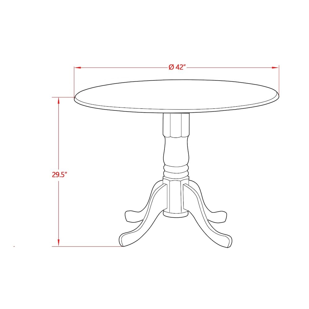 East West Furniture DMT-WBK-TP Dining Table Walnut and Black