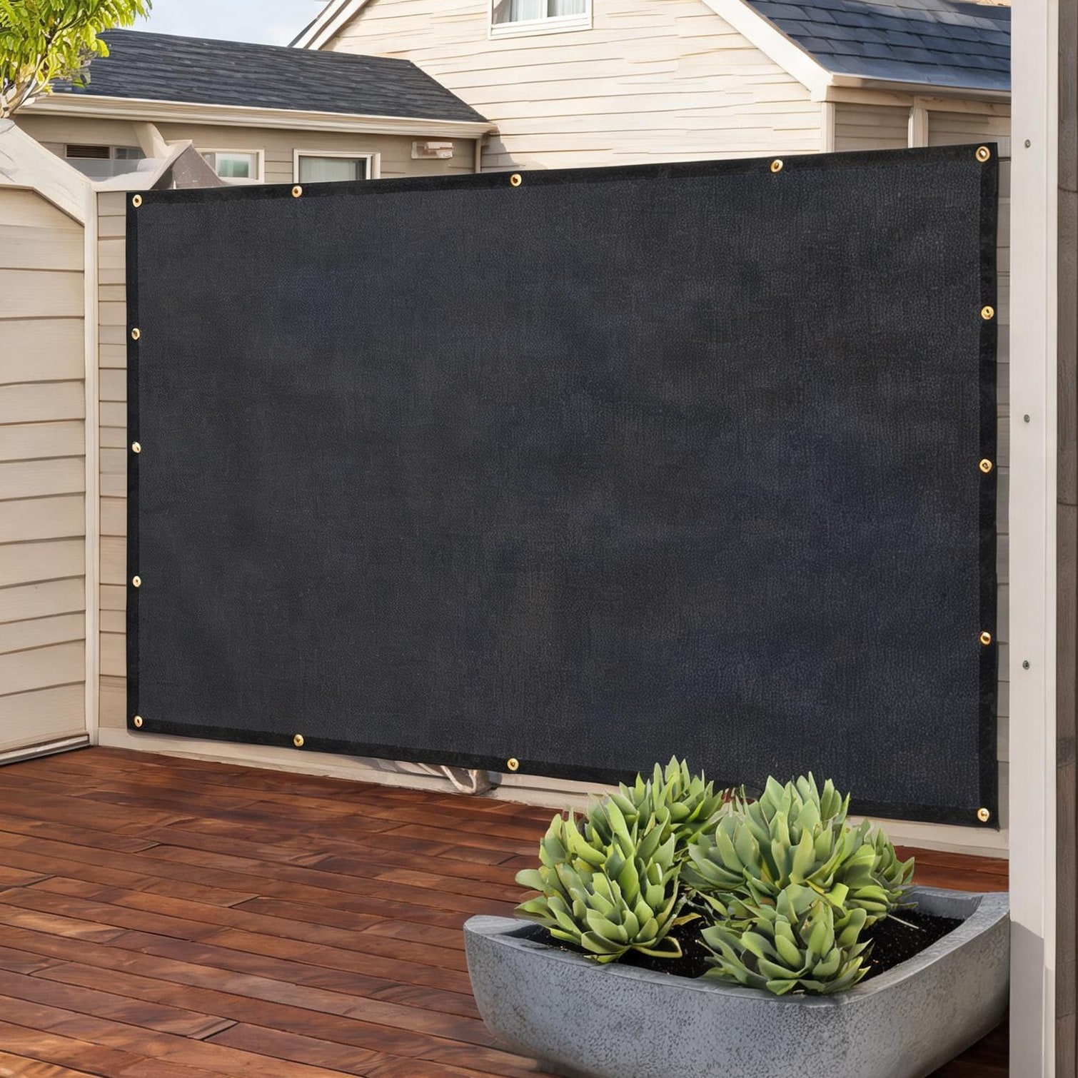 SunJet Brass-Grommet Privacy Screen: HDPE Mesh for Exclusive Outdoor ...