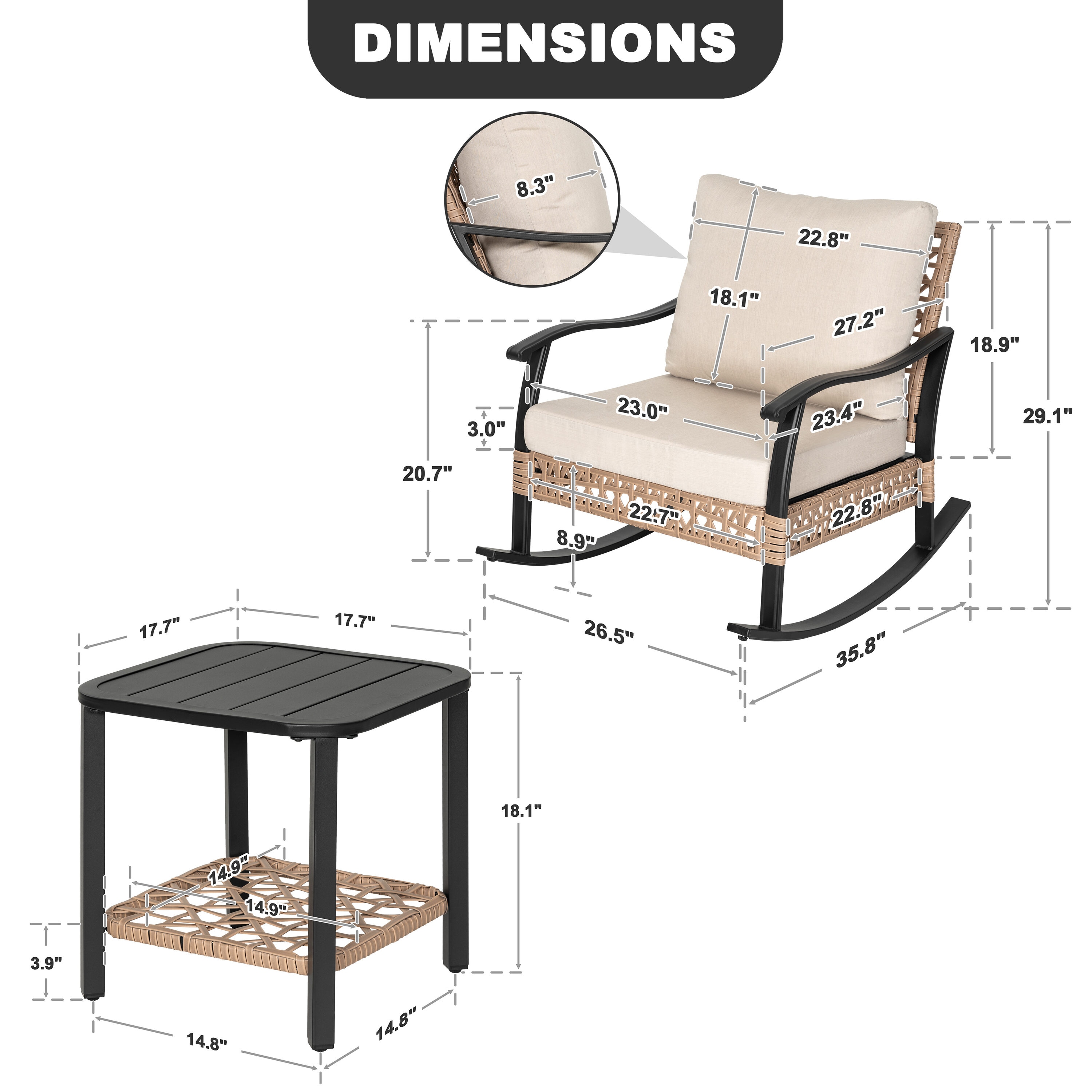 Nuu Garden SRBW003-301 Patio-Conversation-Sets - View #4