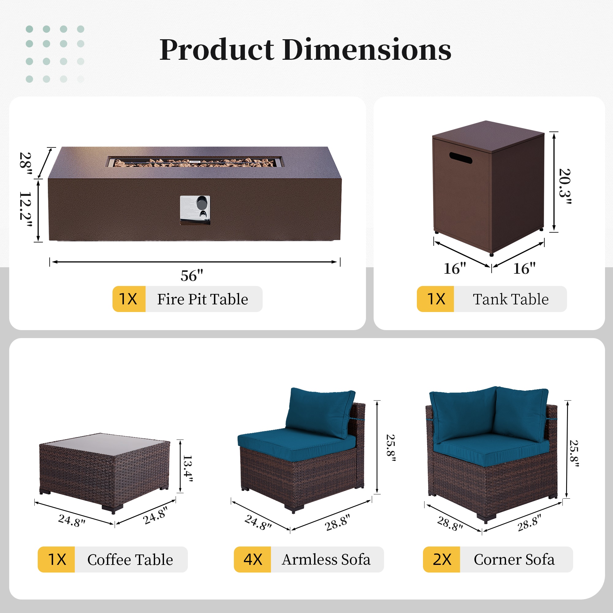 UPHA PL-2CZ-56TPBR-Z3 Patio-Conversation-Sets - View #10