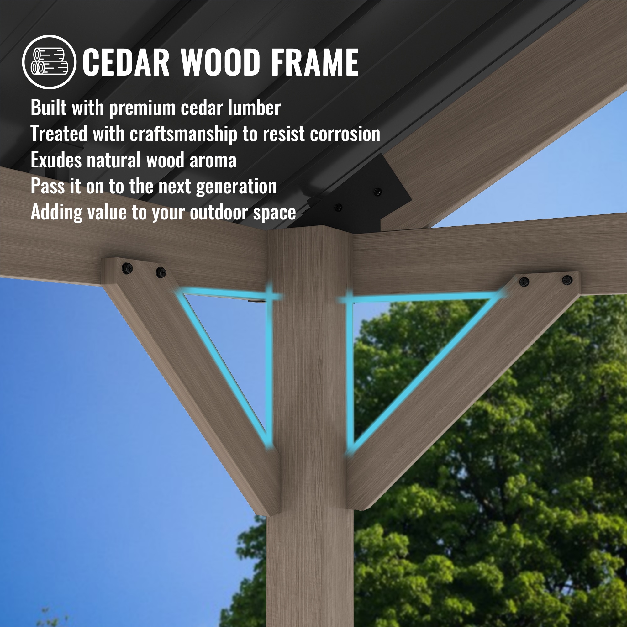 Mondawe OD06KTRZ1012SB Wood-Resin-Gazebos - View #4