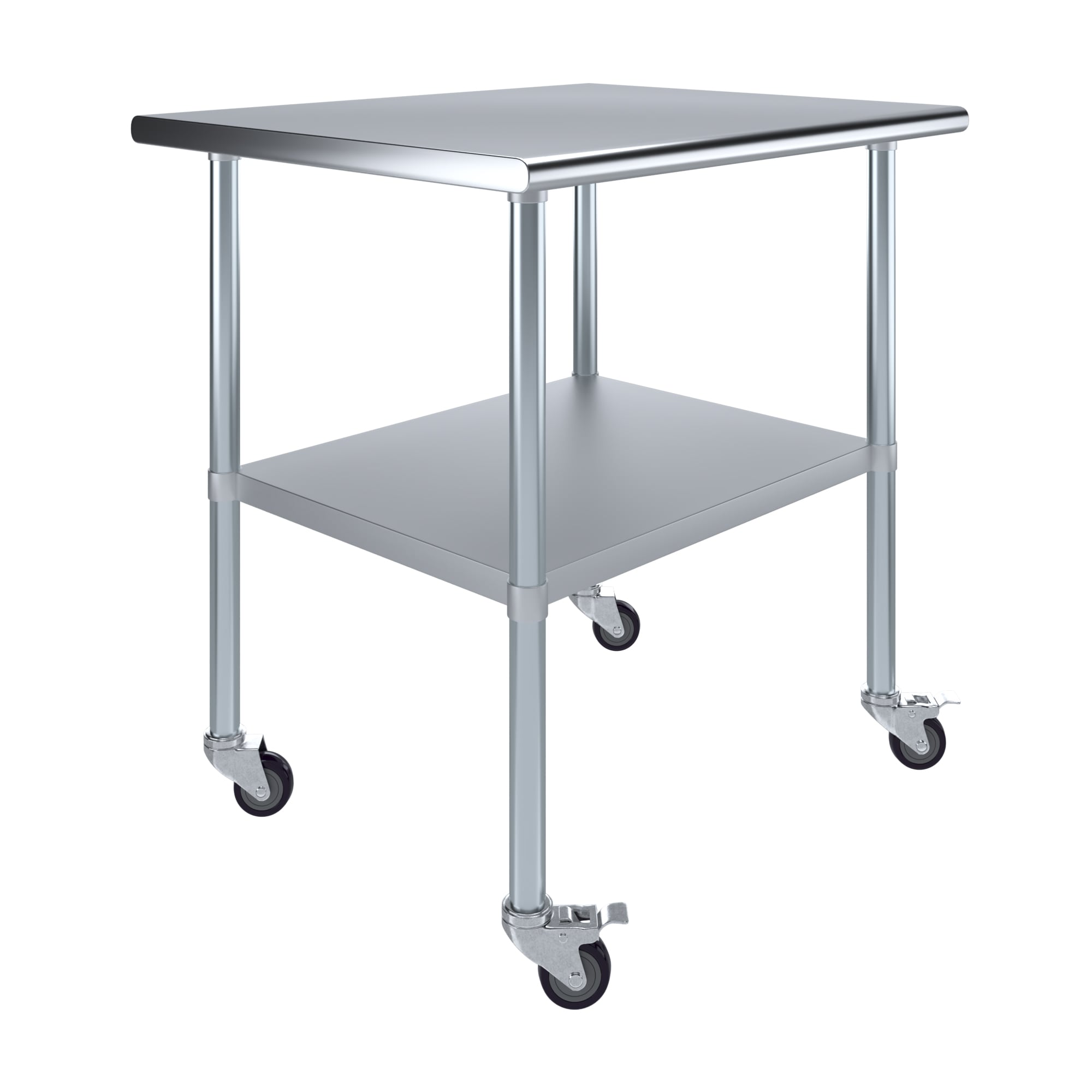 Amgood 30 in. x 36 in. Stainless Steel Table With Wheels