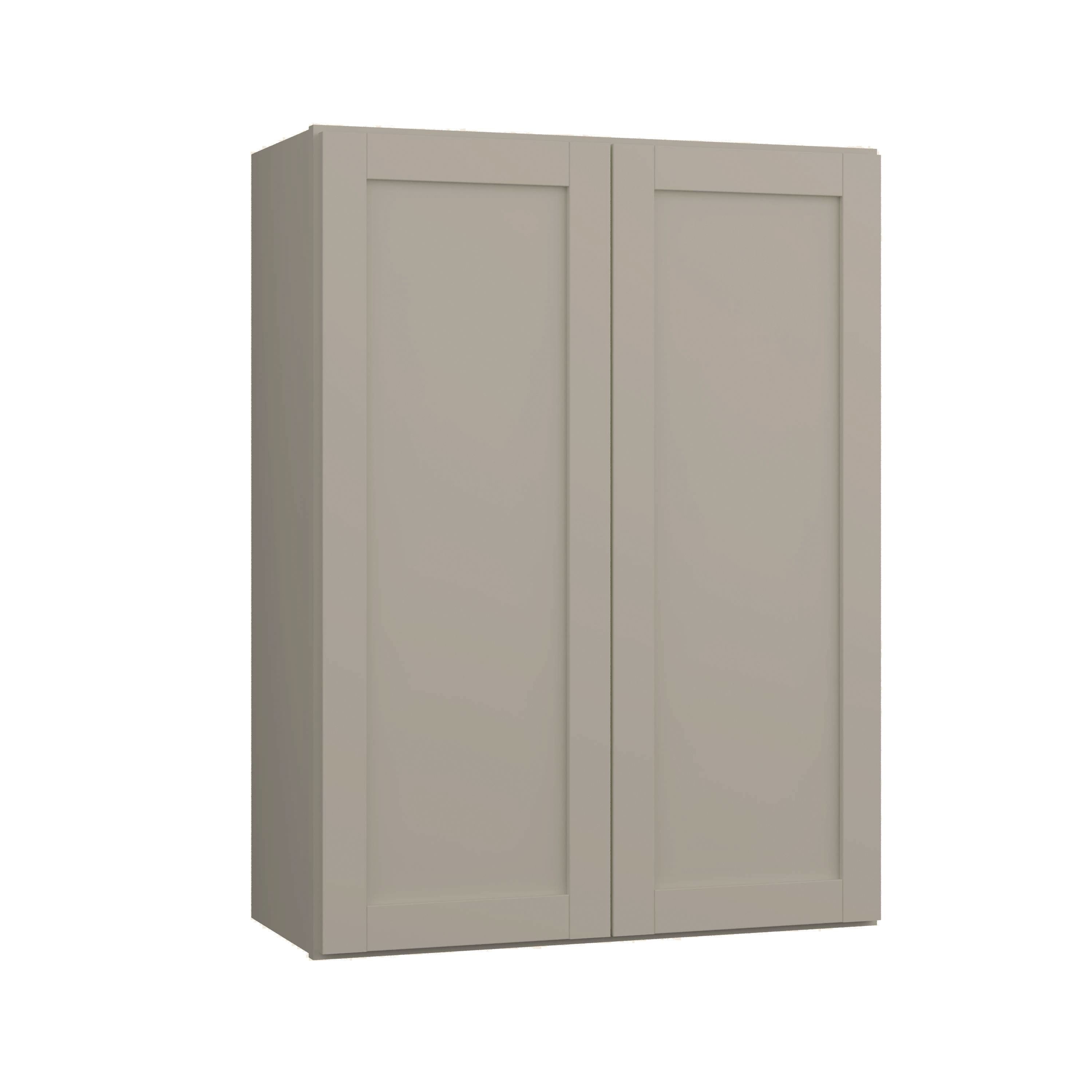 Project Source W2730BG Burlington 27-in W x 30-in H x 12-in D Gray Wall Fully assembled Cabinet (Recessed Panel Shaker)