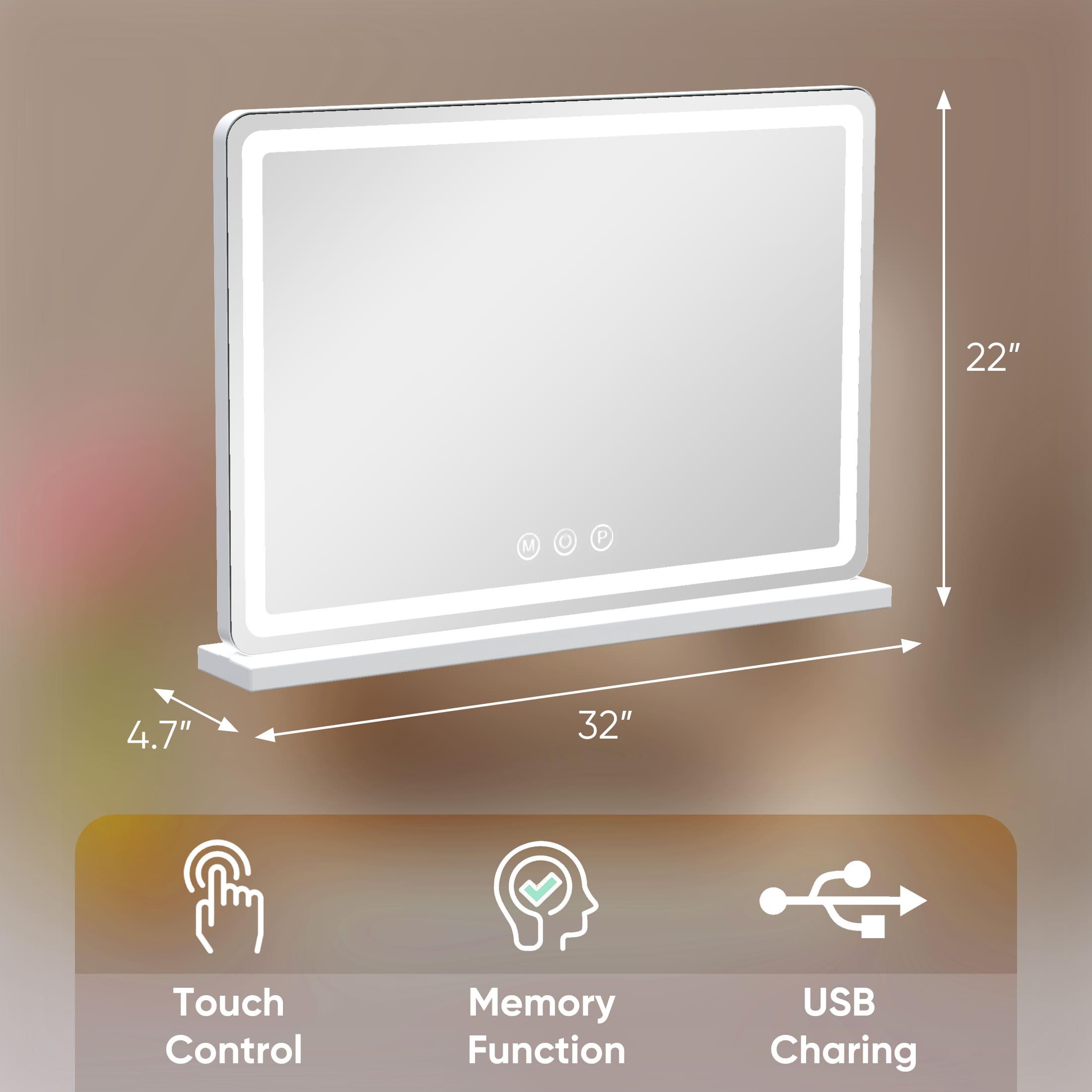Sweetcrispy L-MI-DHZ-U2232-WT Makeup-Mirrors - View #7