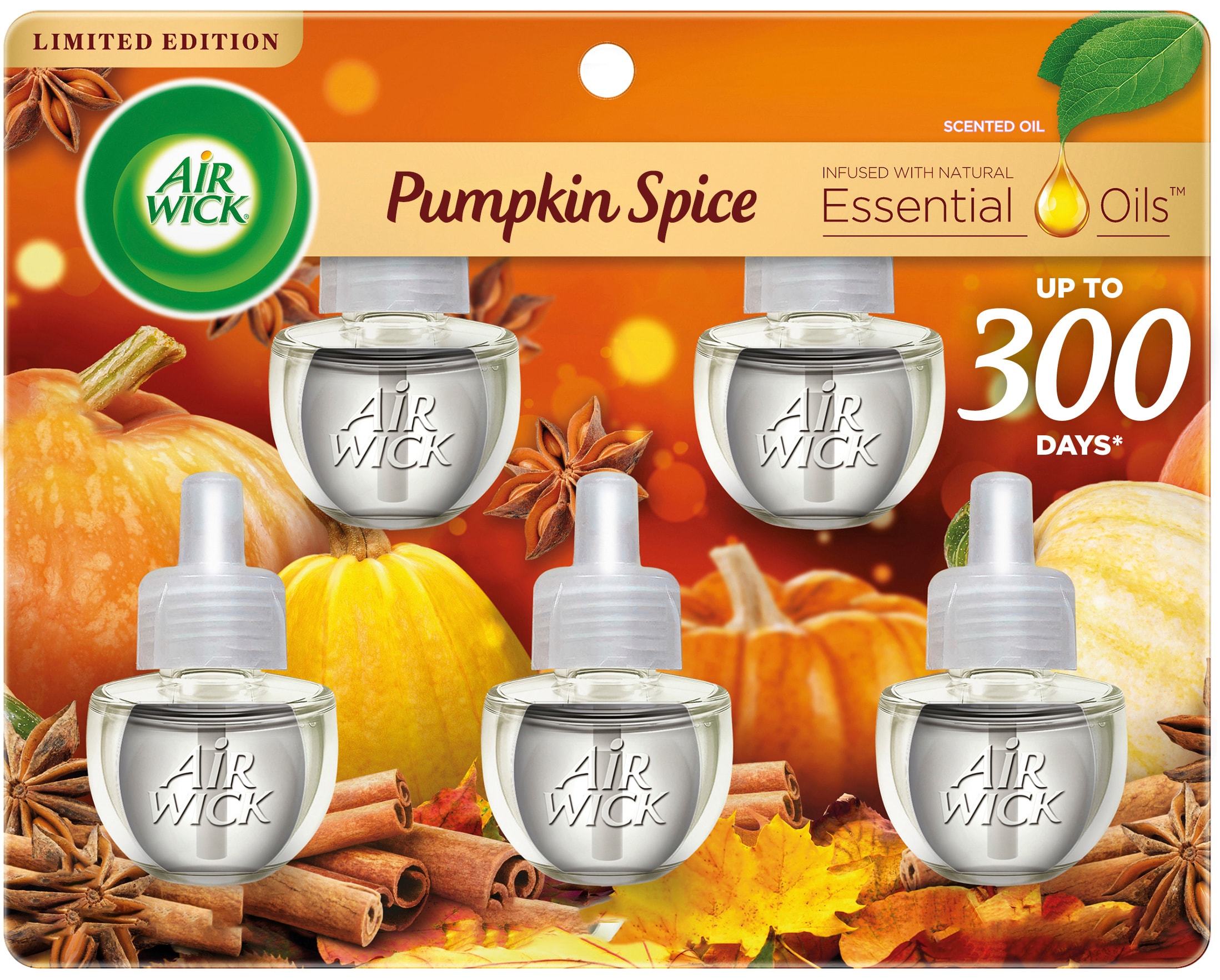 Air Wick 62338-00753 5 Count Pumpkin Spice Refill Air Freshener