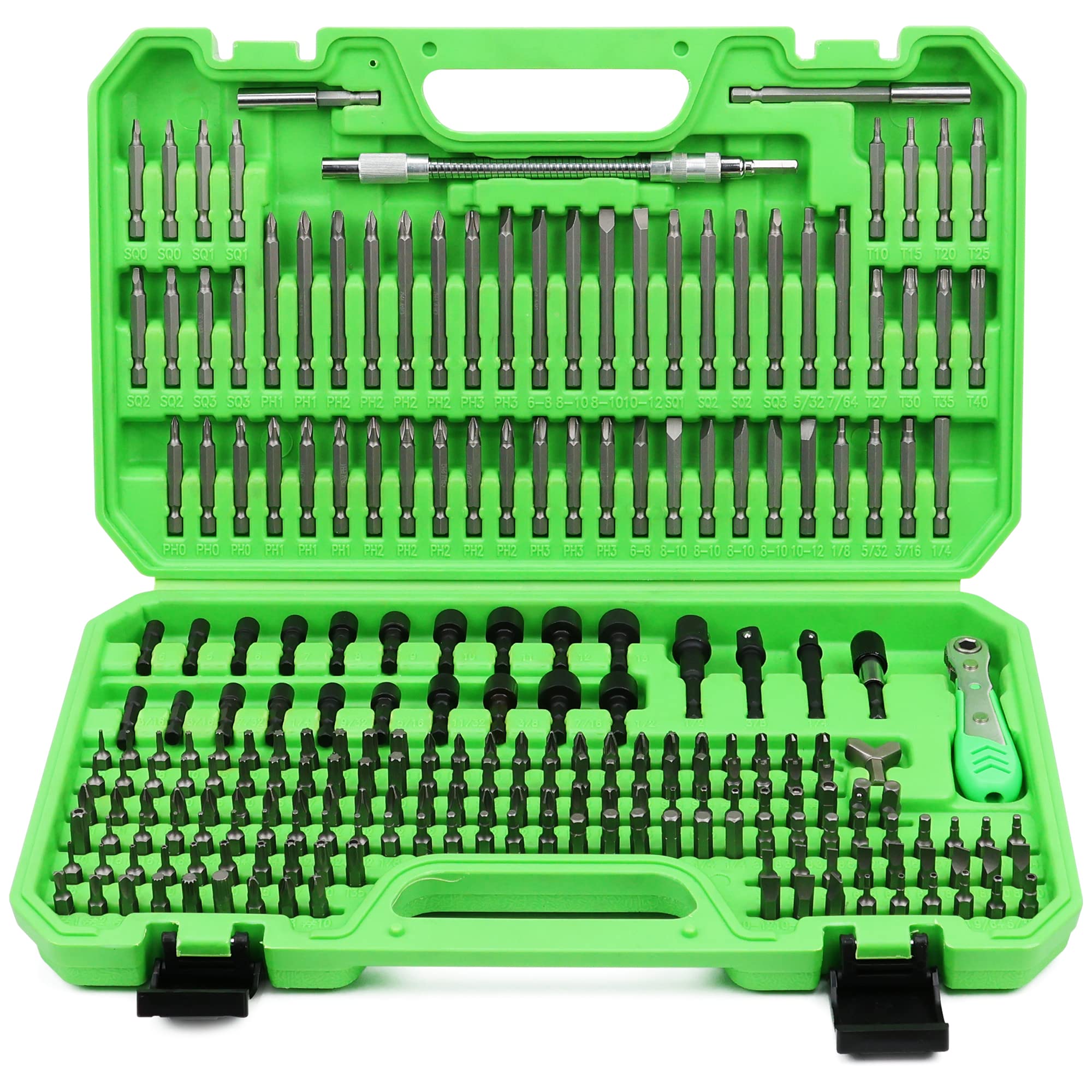 Etokfoks  232PCS Chrome Vanadium Steel Screwdriver Bit Set with Security Bits Ratchet Wrench Extension Bars Holder