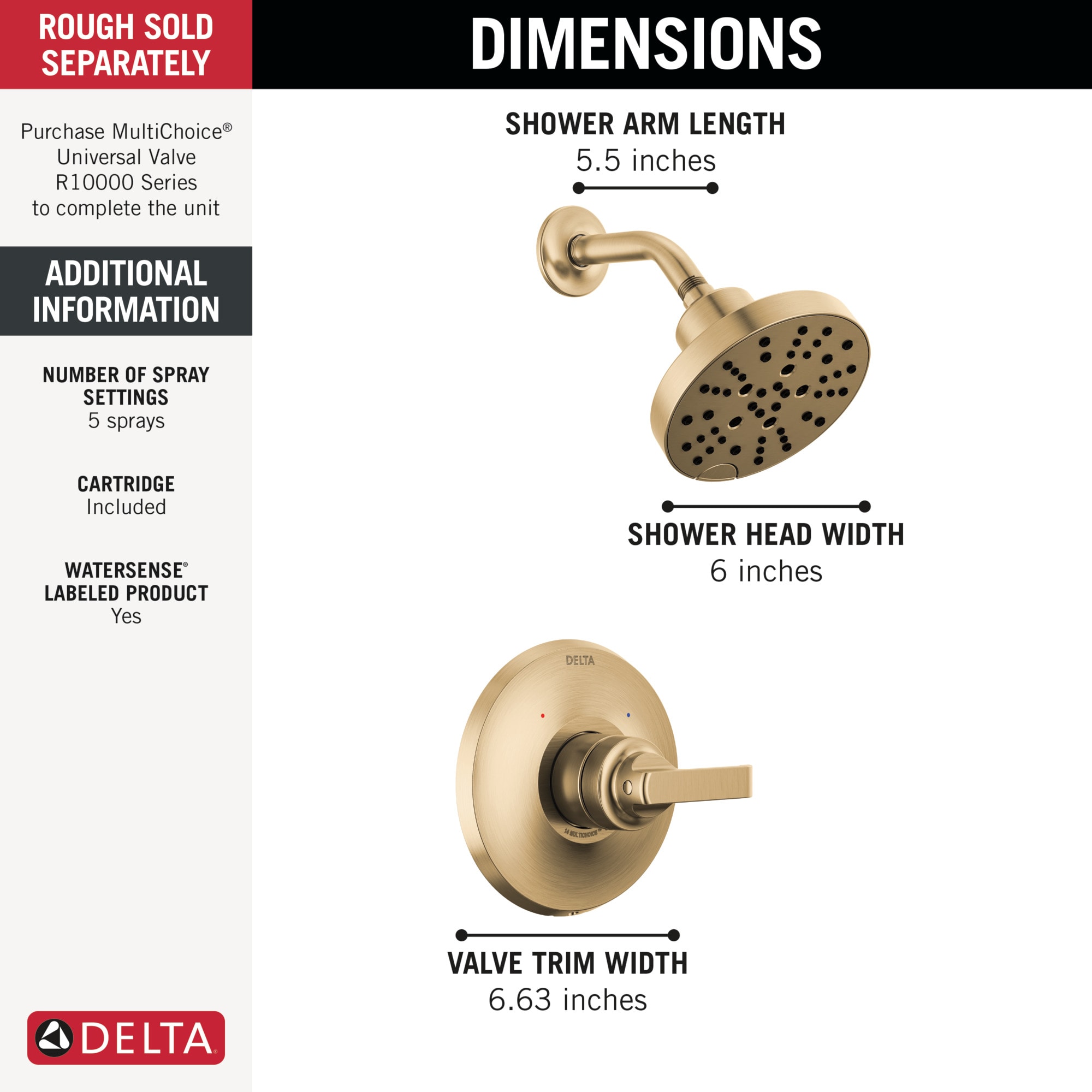 Delta T14289-CZ-PR Tub-Shower-Faucets - View #4
