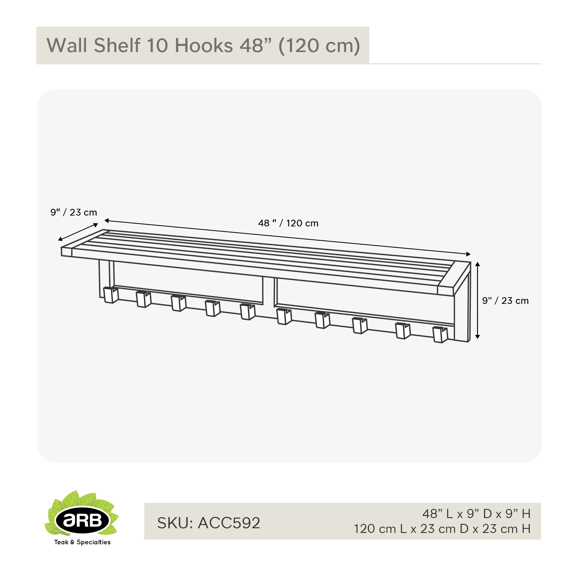 ARB Teak & Specialties ACC592 Bathroom-Shelves - View #5