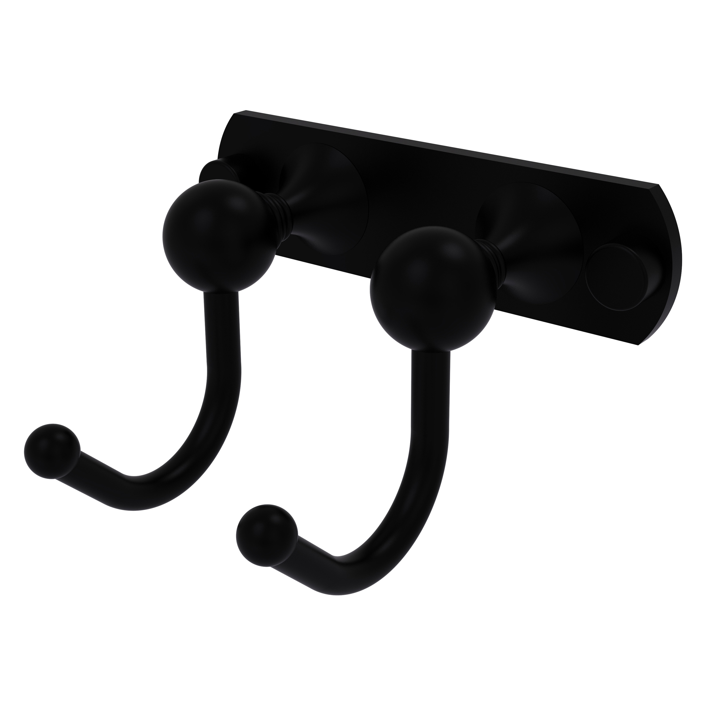 Allied Brass SL-20-2-BKM Shadwell Matte Black Double -Hook Wall mount Towel Hook